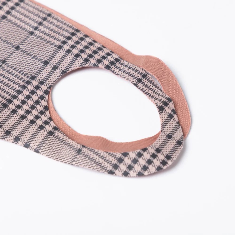 Checkered Pollution Protect Face Mask Brown Set Of 4 - Image 9