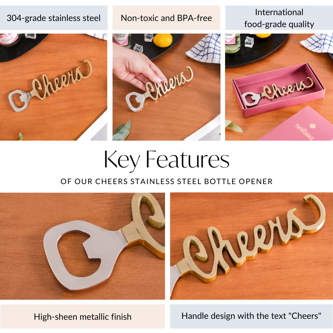 Cheers Stainless Steel Bottle Opener - Image 4