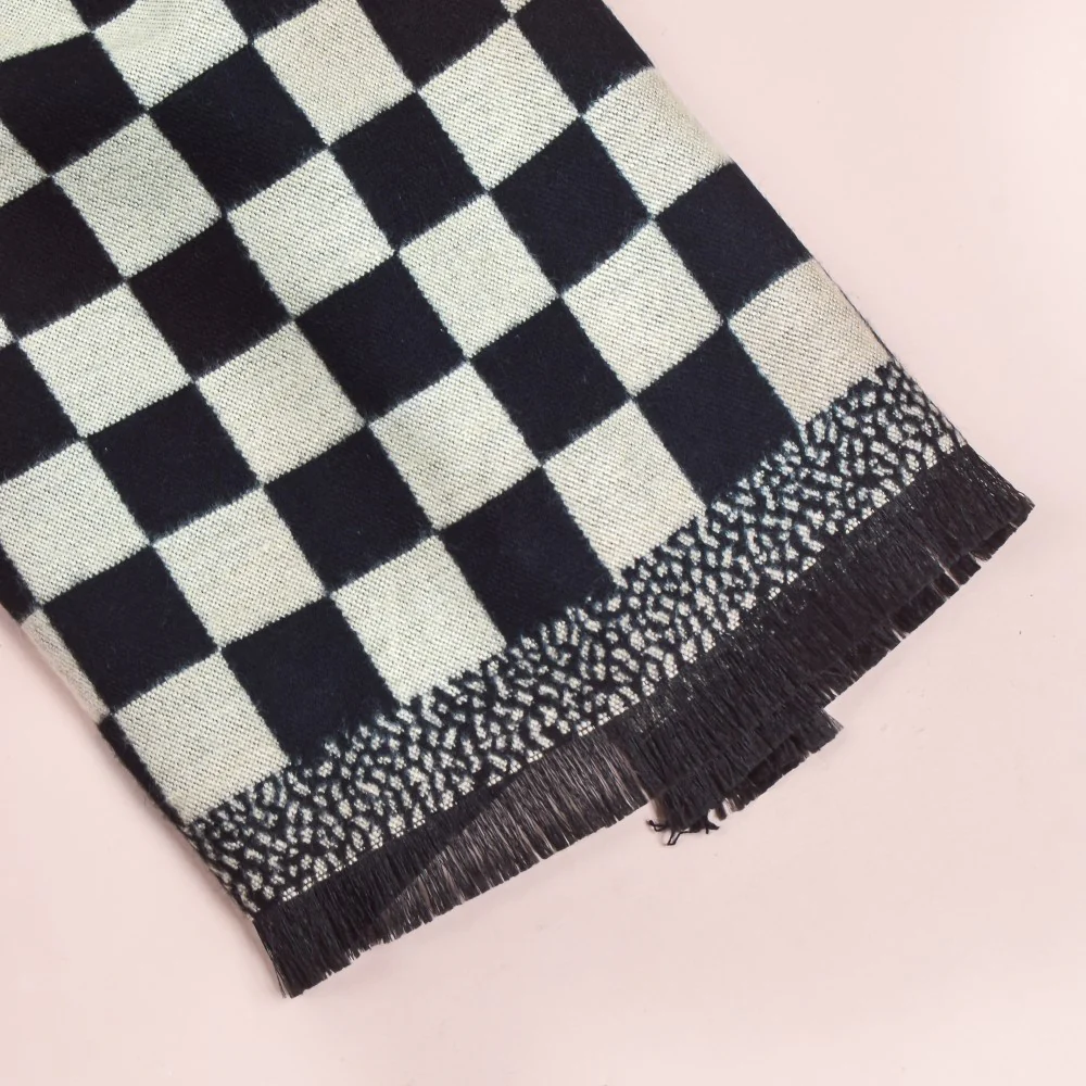Chequered Designer Black & White Scarf - Image 6