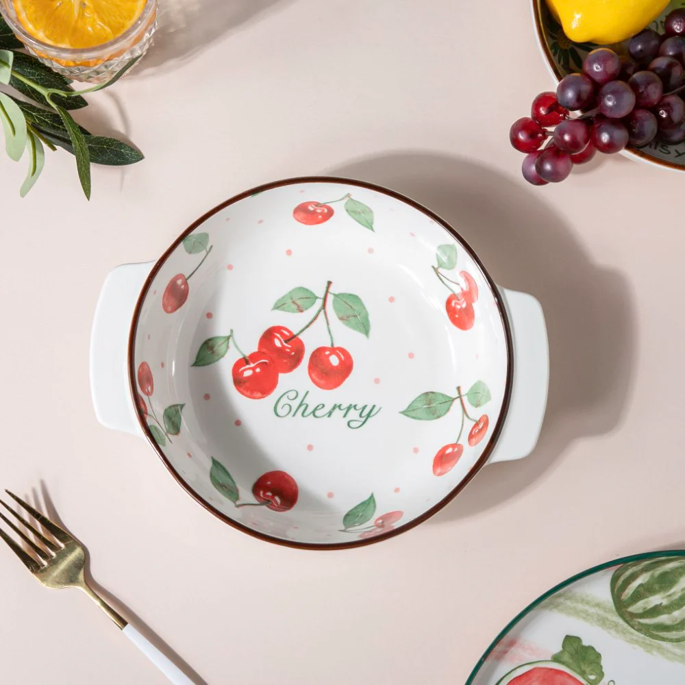 Cherry Baking Bowl With Handles 7.5 Inch 500 ml - Image 4