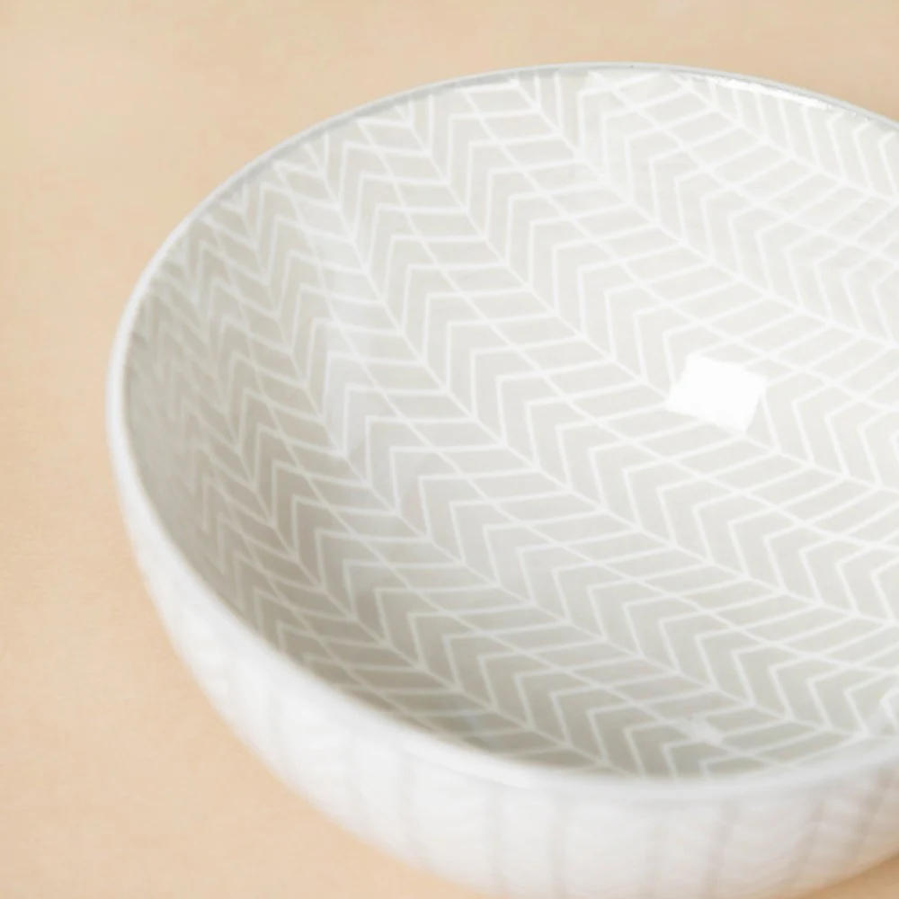 Chevron Grey Soup Bowl 400ml Set Of 2 - Image 4
