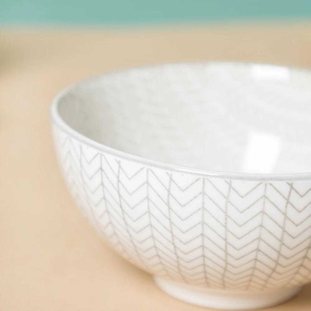 Chevron Grey Soup Bowl 400ml Set Of 2 - Image 5