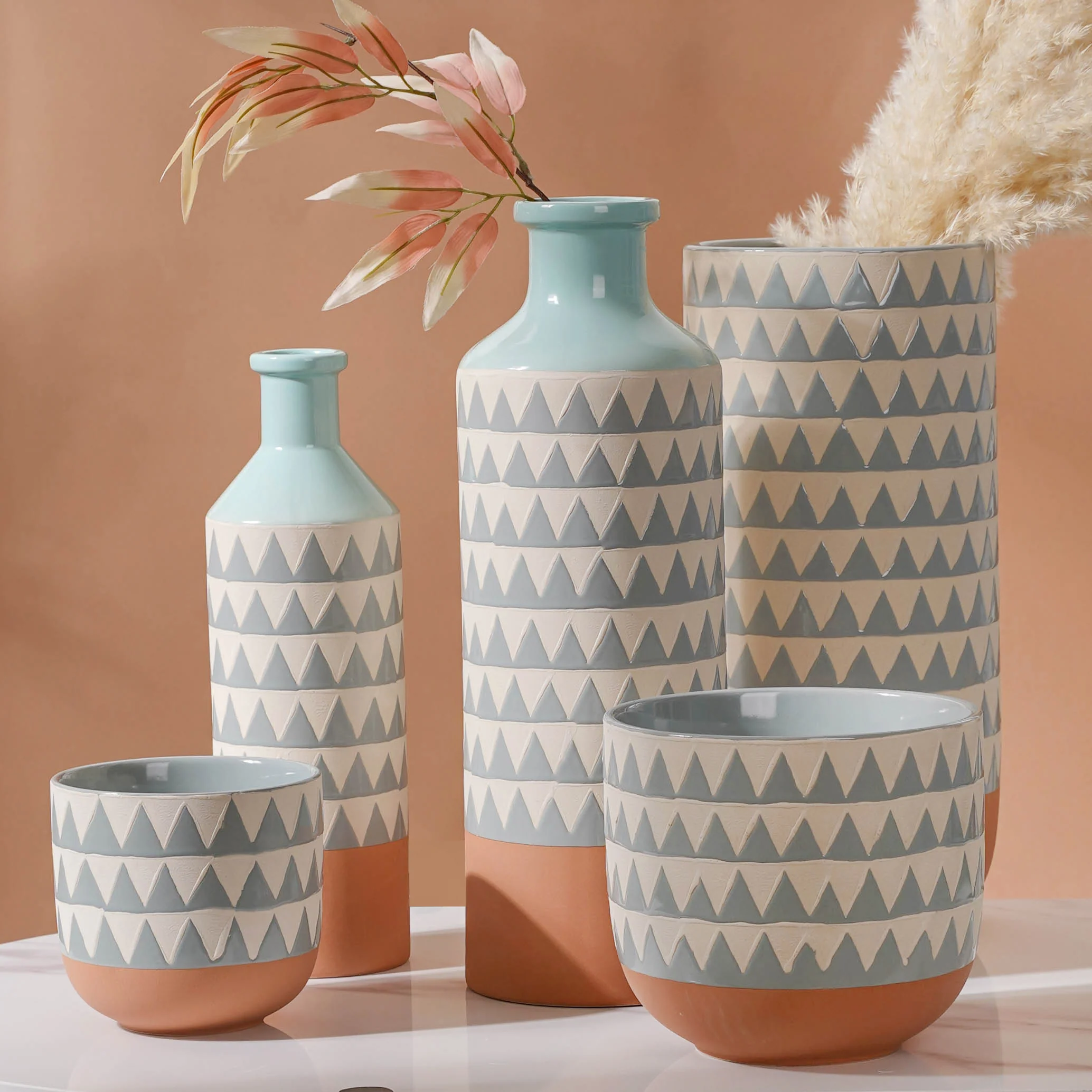 Chevron Pottery Vase - Image 10