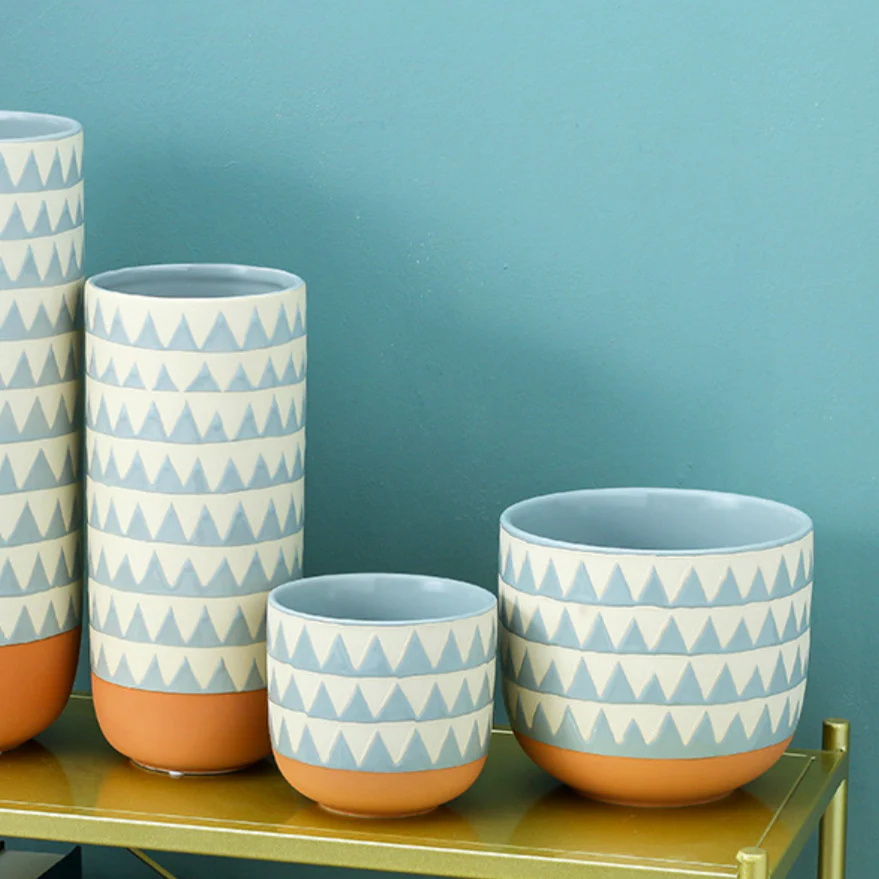 Chevron Pottery Vase - Image 11