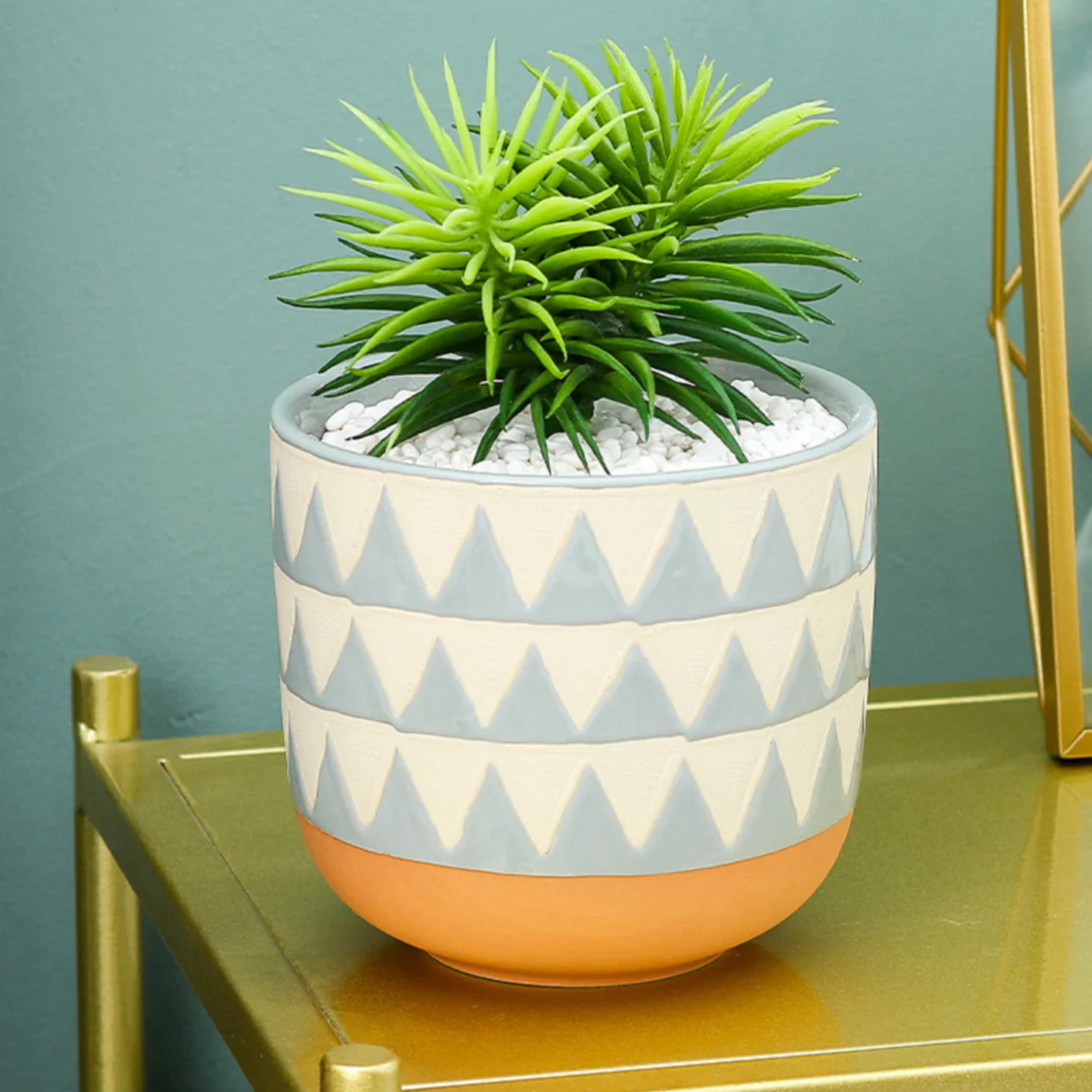 Chevron Pottery Vase - Image 3