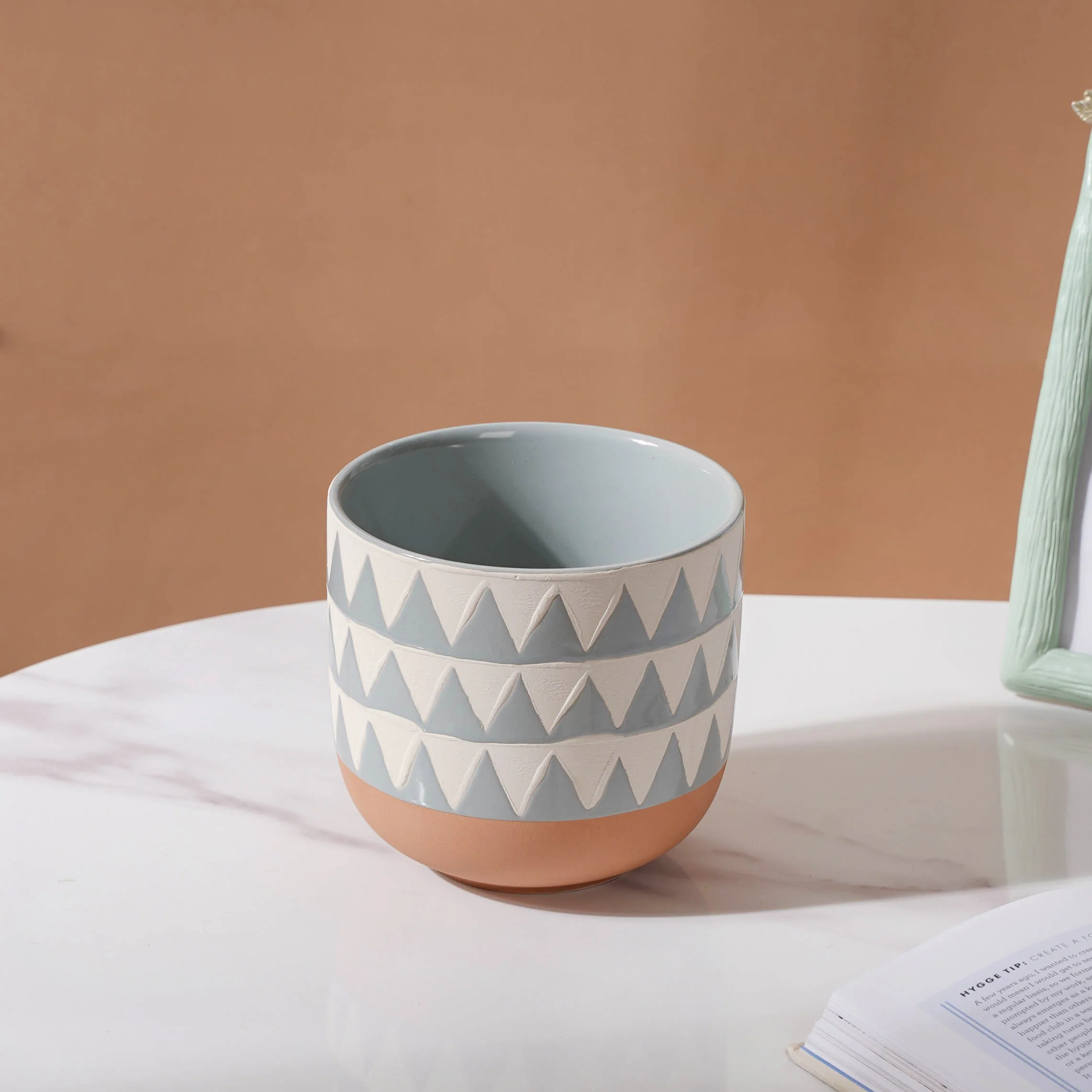 Chevron Pottery Vase - Image 7