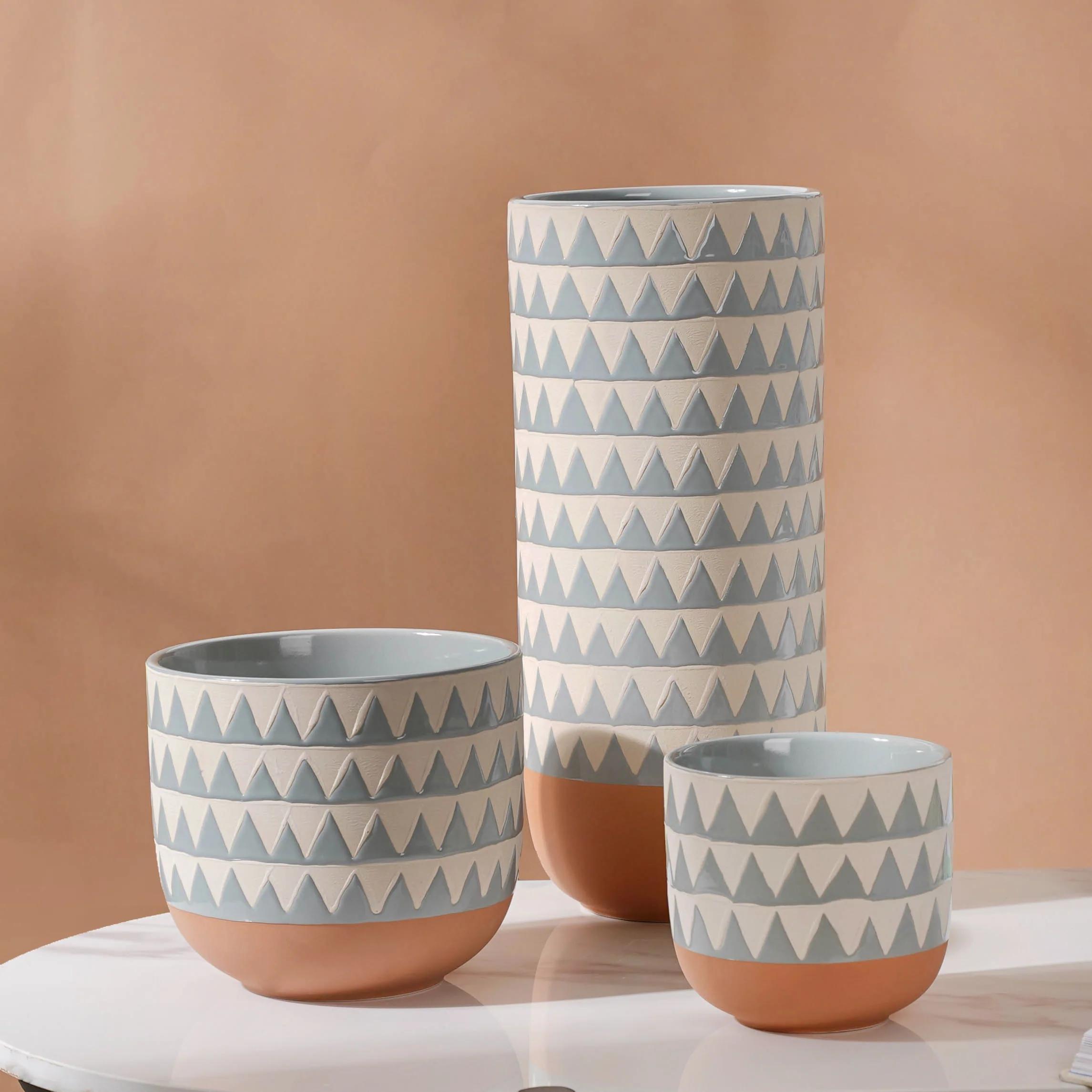 Chevron Pottery Vase - Image 9