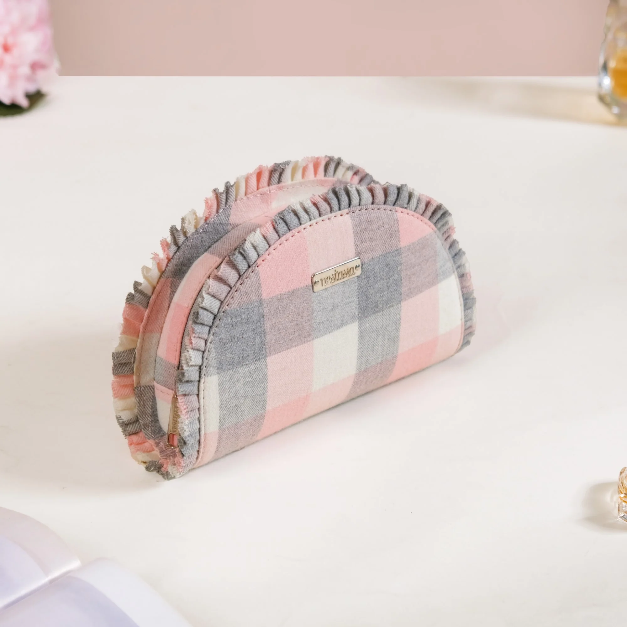Chic Cotton Makeup Pouch Set Of 2 Pink - Image 3