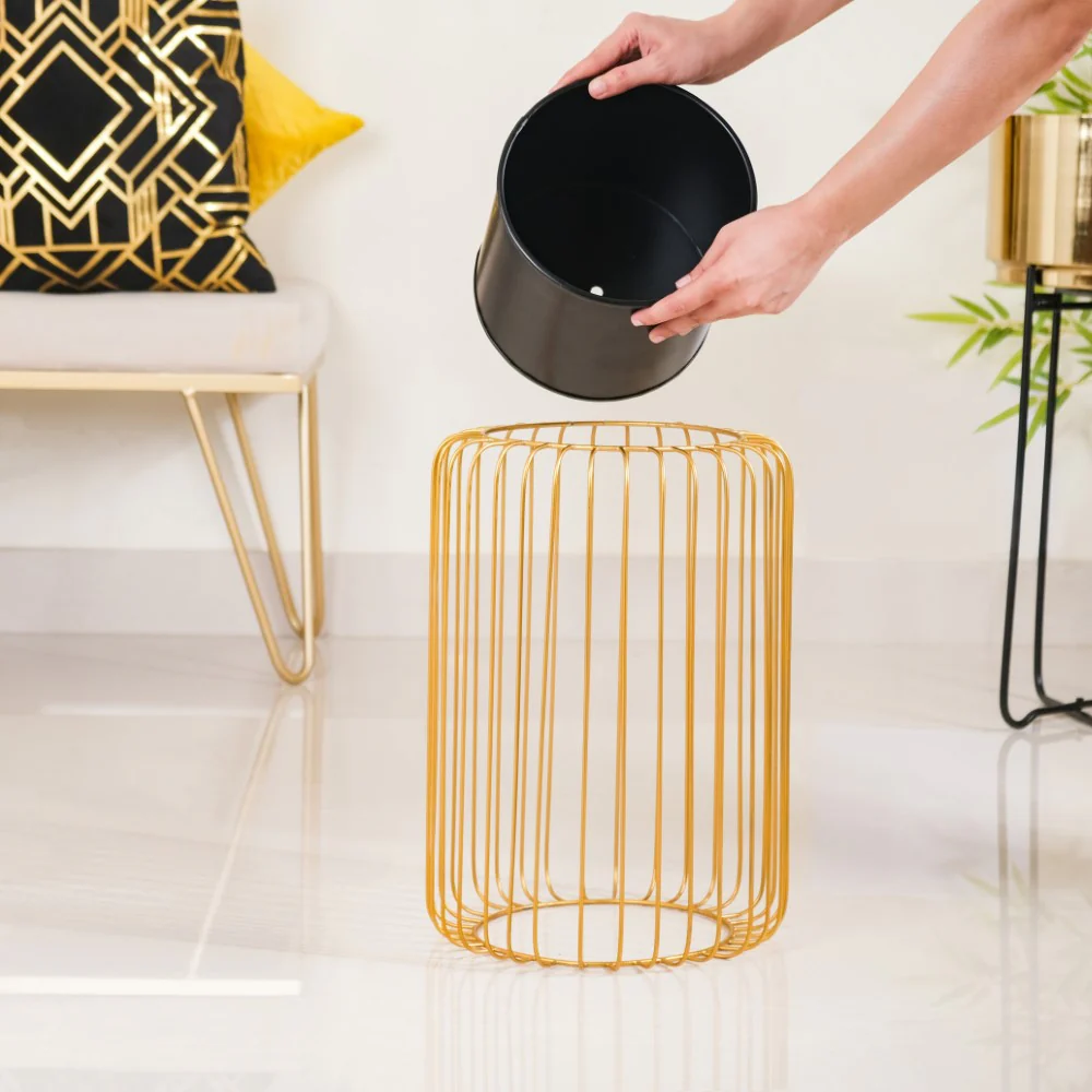 Chic Floor Planter With Gold Stand - Image 2
