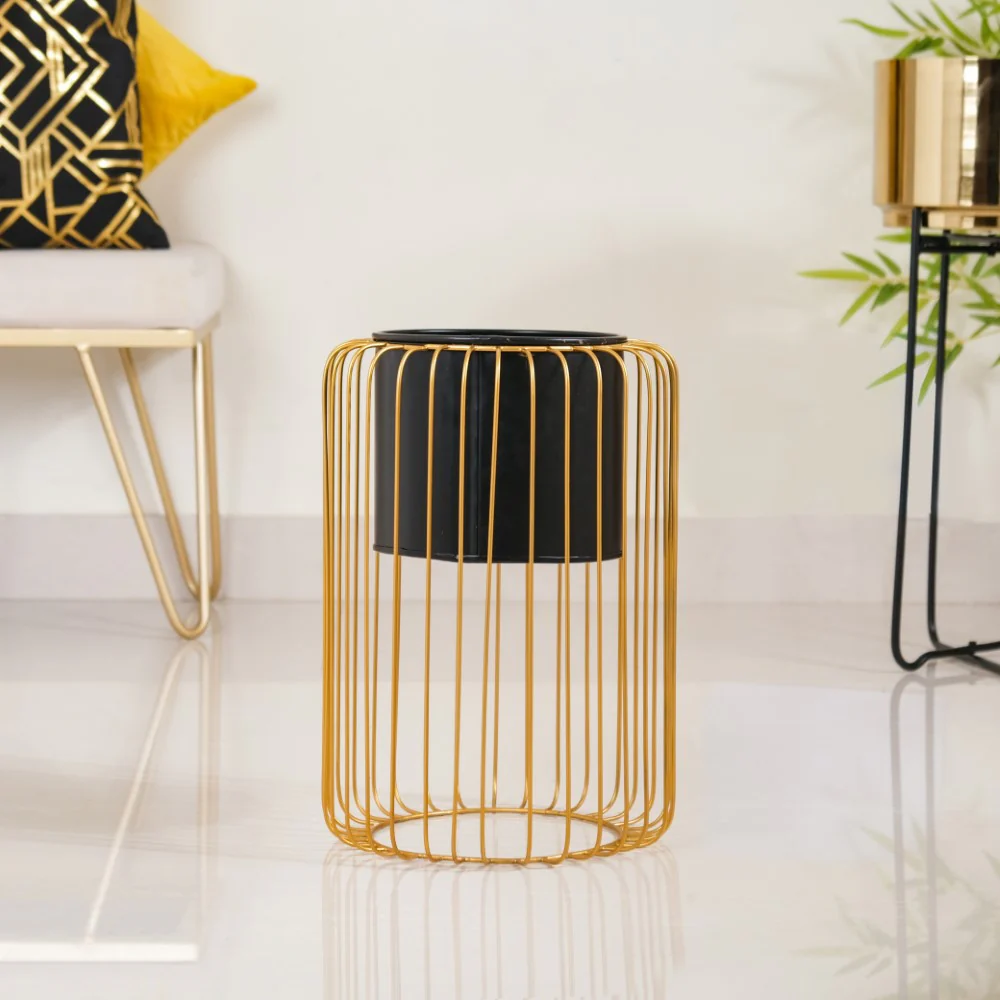 Chic Floor Planter With Gold Stand - Image 3