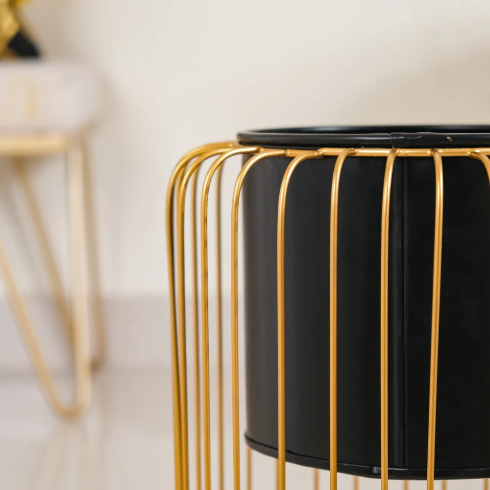 Chic Floor Planter With Gold Stand - Image 7
