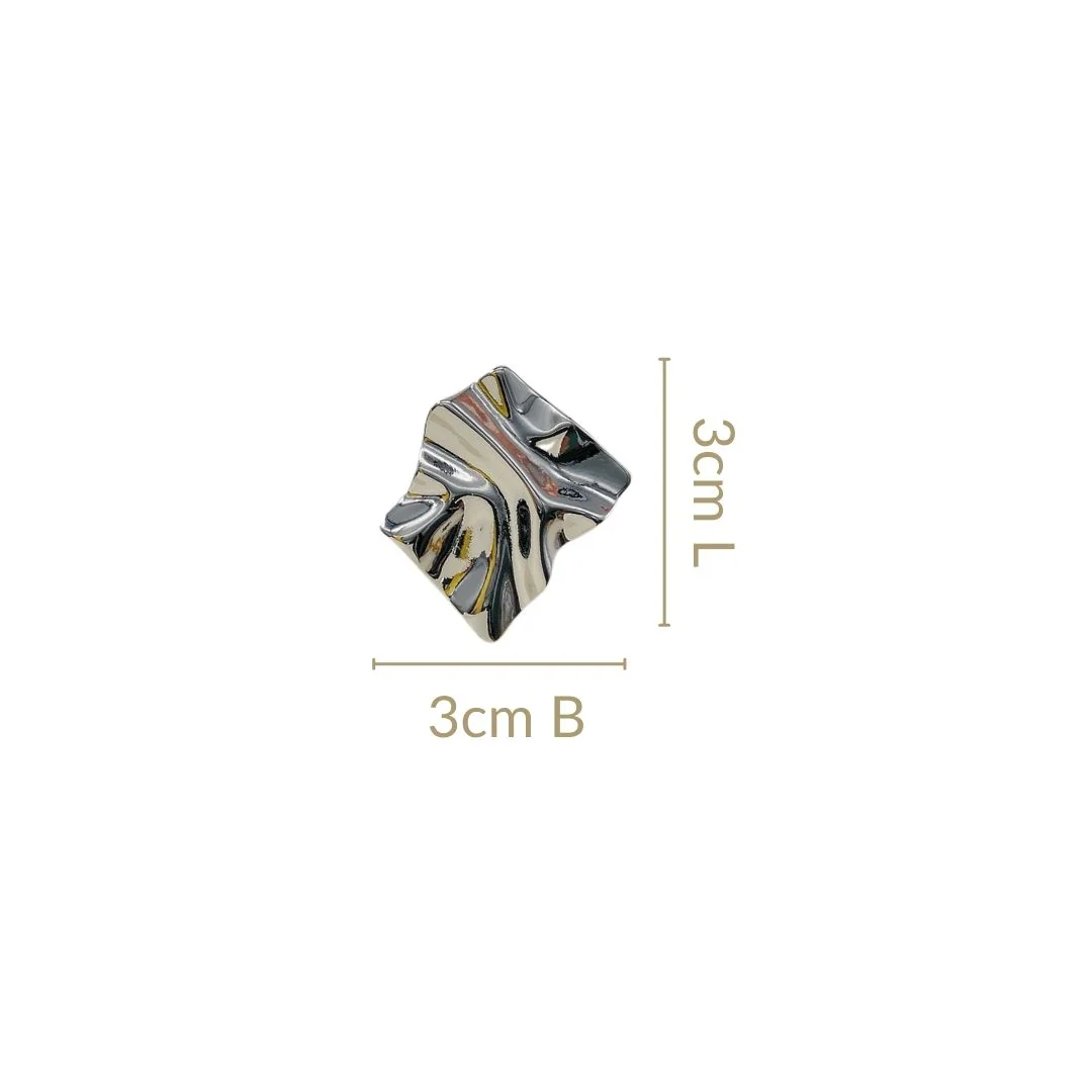 Chisel Stud Earrings Silver - Image 3