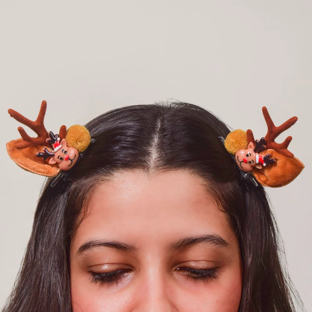 Christmas Reindeer Hairclip Set of 2 - Image 3