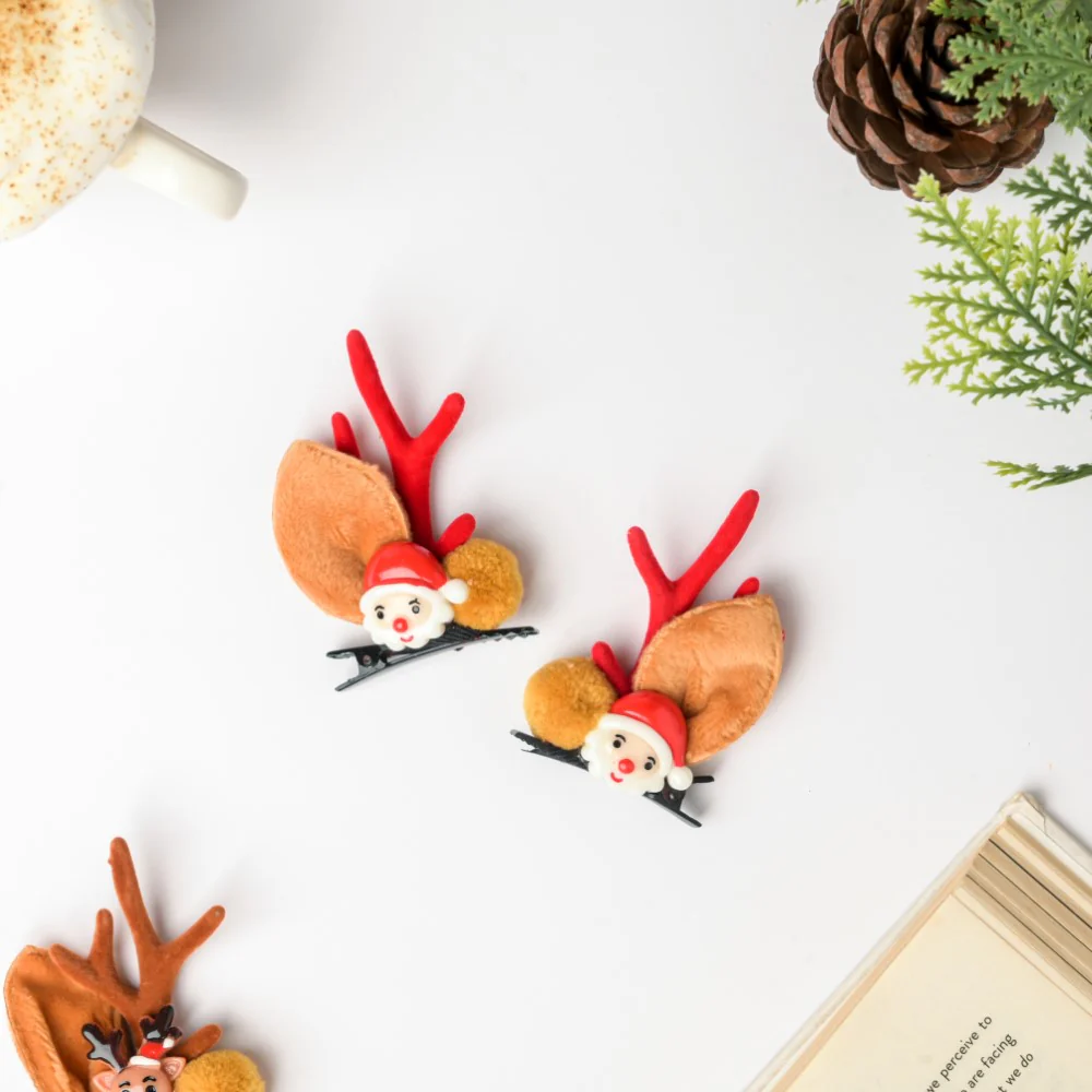Christmas Santa Hairclip Set Of 2