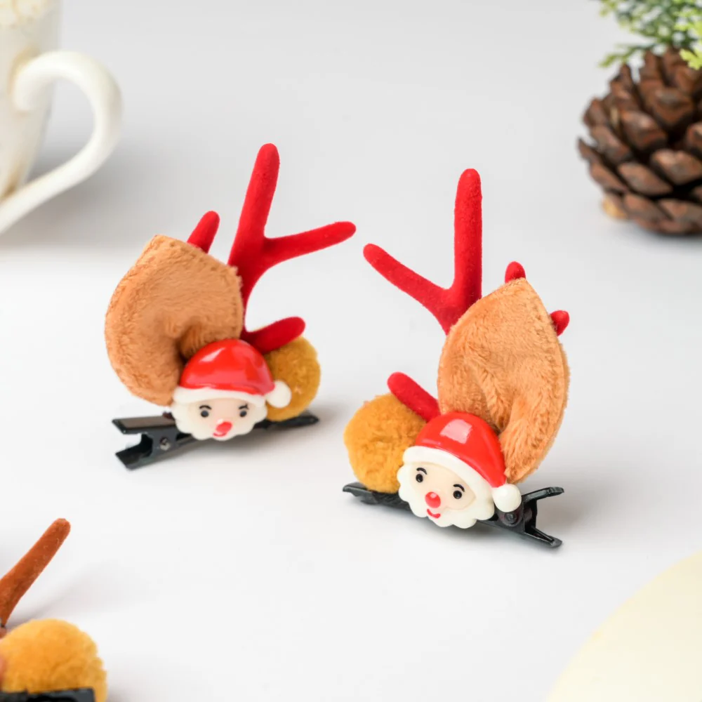 Christmas Santa Hairclip Set Of 2 - Image 3