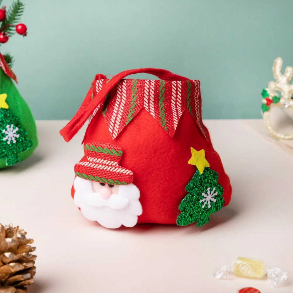 Christmas Santa Quirky Gift Bag Red 7 Inch - Image 3