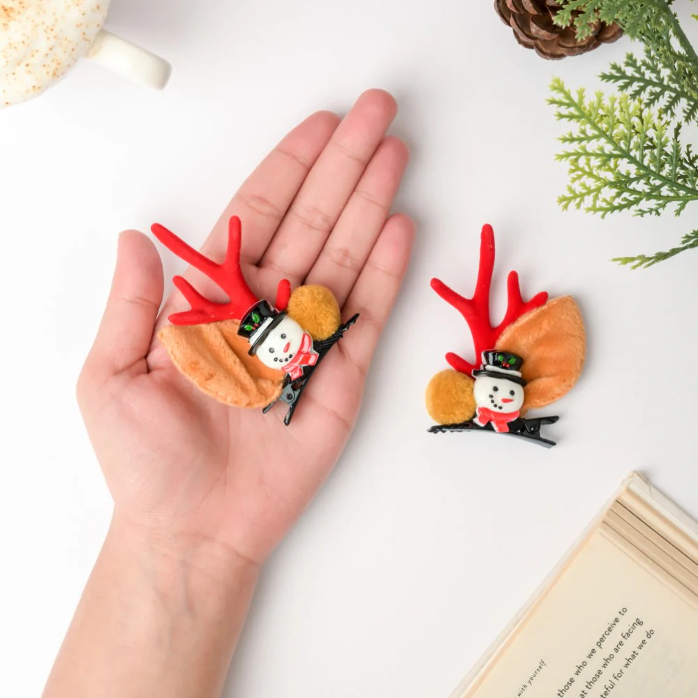 Christmas Snowman Hairclip Set Of 2 - Image 2