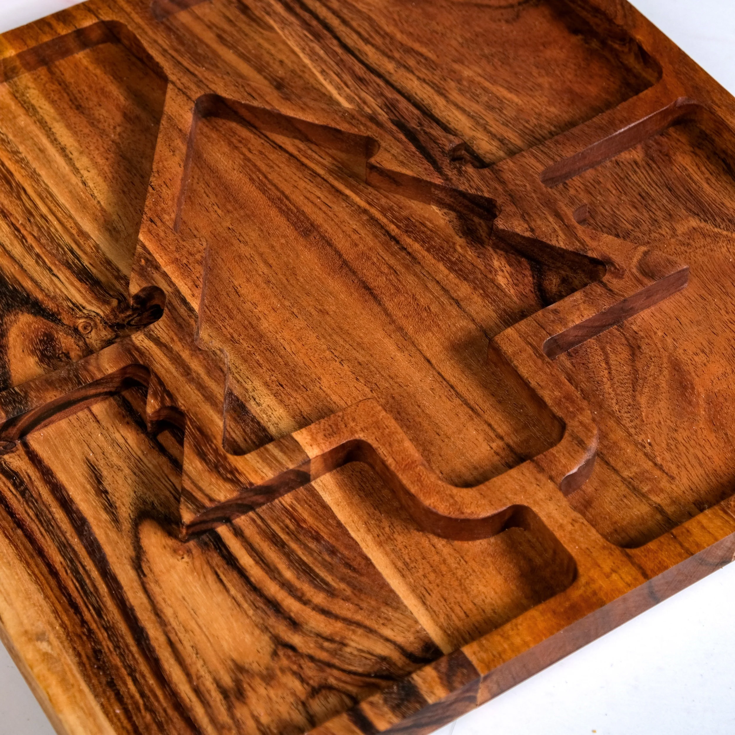 Christmas Tree Acacia Wood Serving Platter 30x30cm - Image 6
