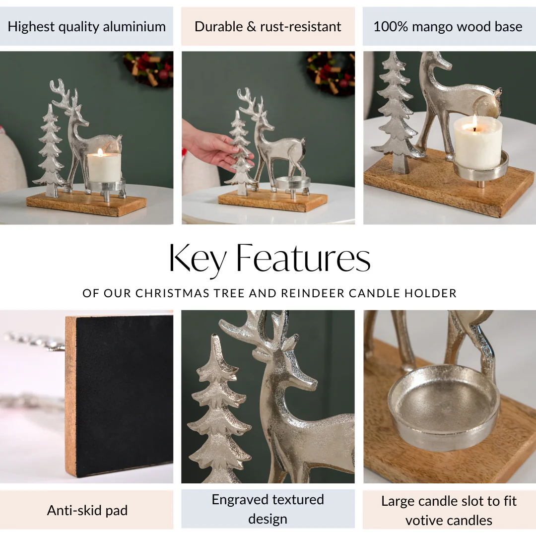 Christmas Tree And Reindeer Candle Holder - Image 5