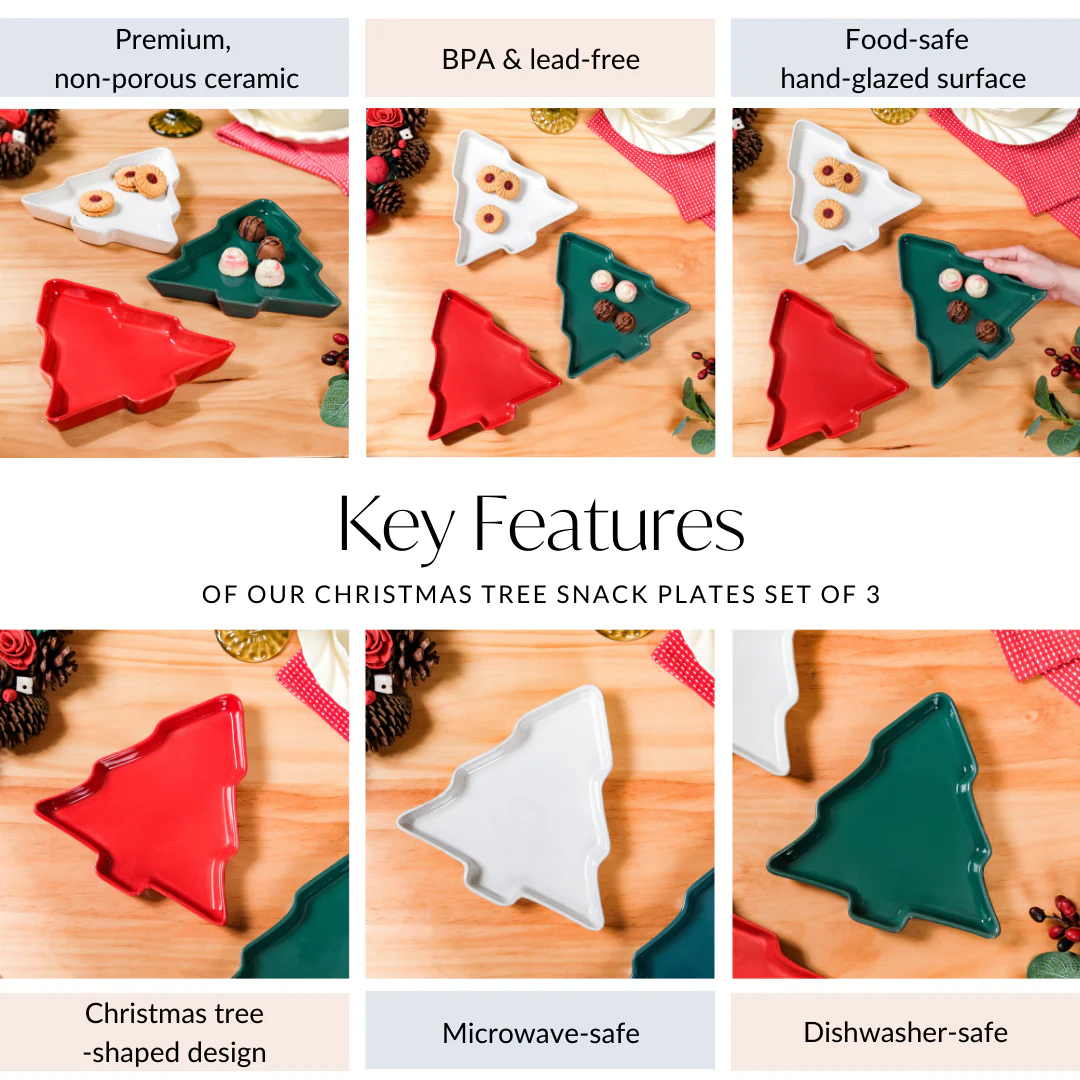 Christmas Tree Snack Plates Set Of 3 - Image 5