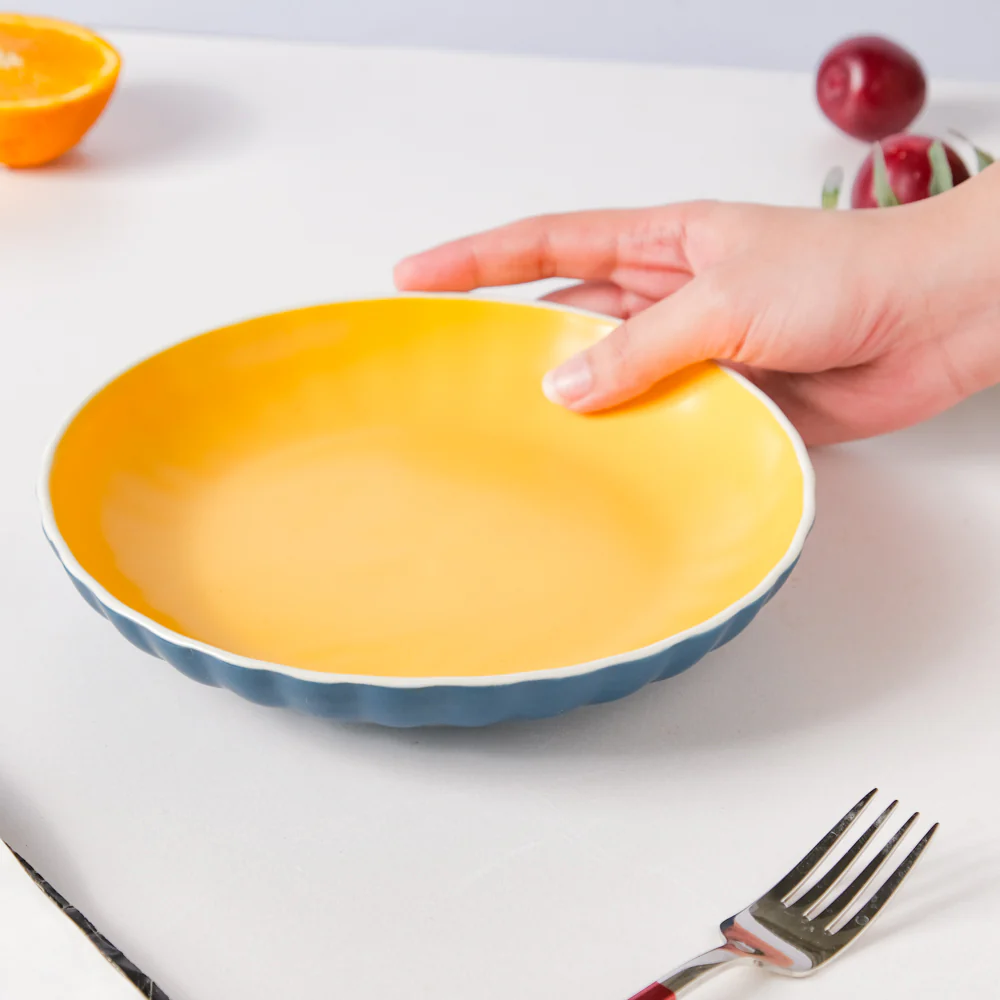Chrome Snack Plate Blue 7.5 inch - Image 4