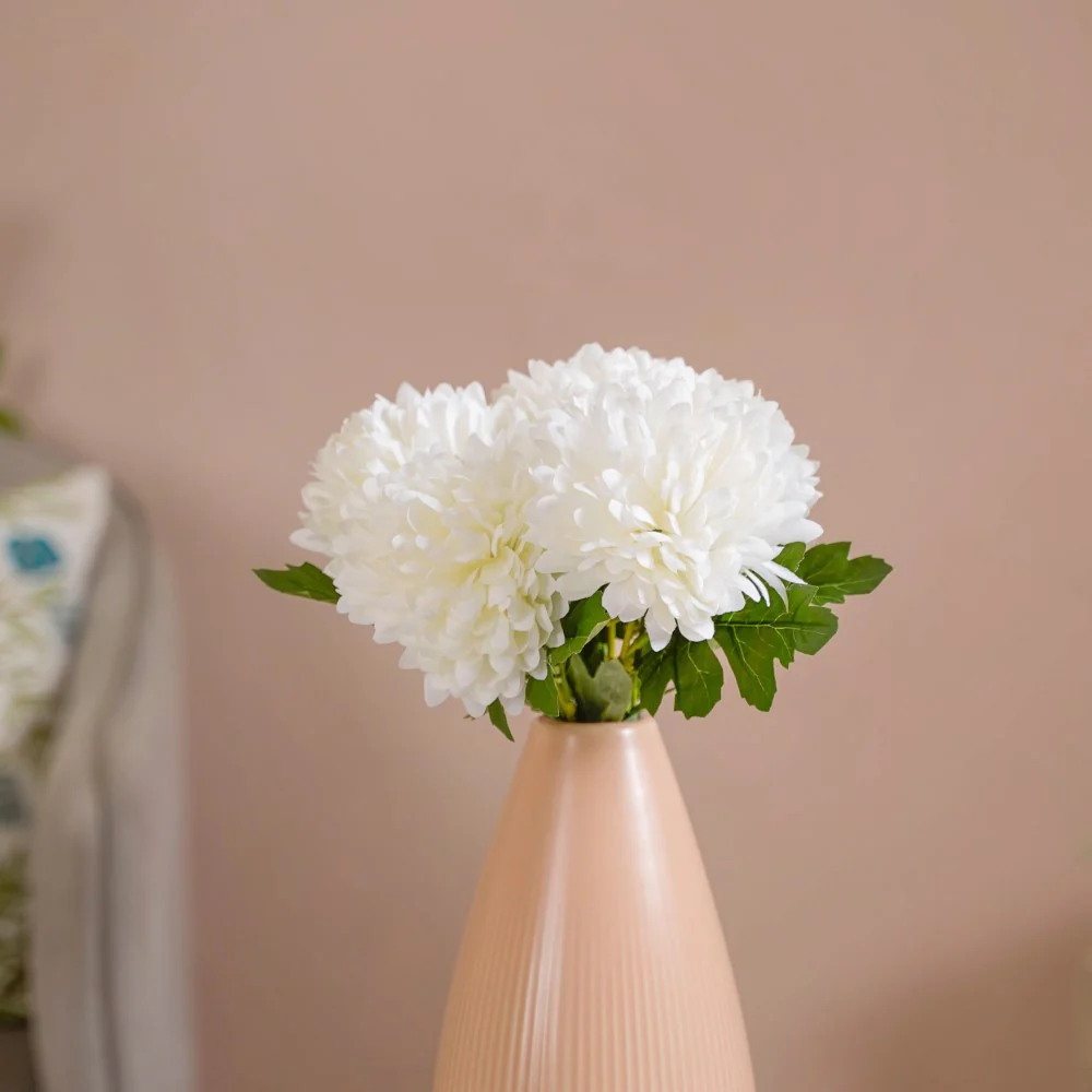 Chrysanthemum Flower White Set Of 5 - Image 3