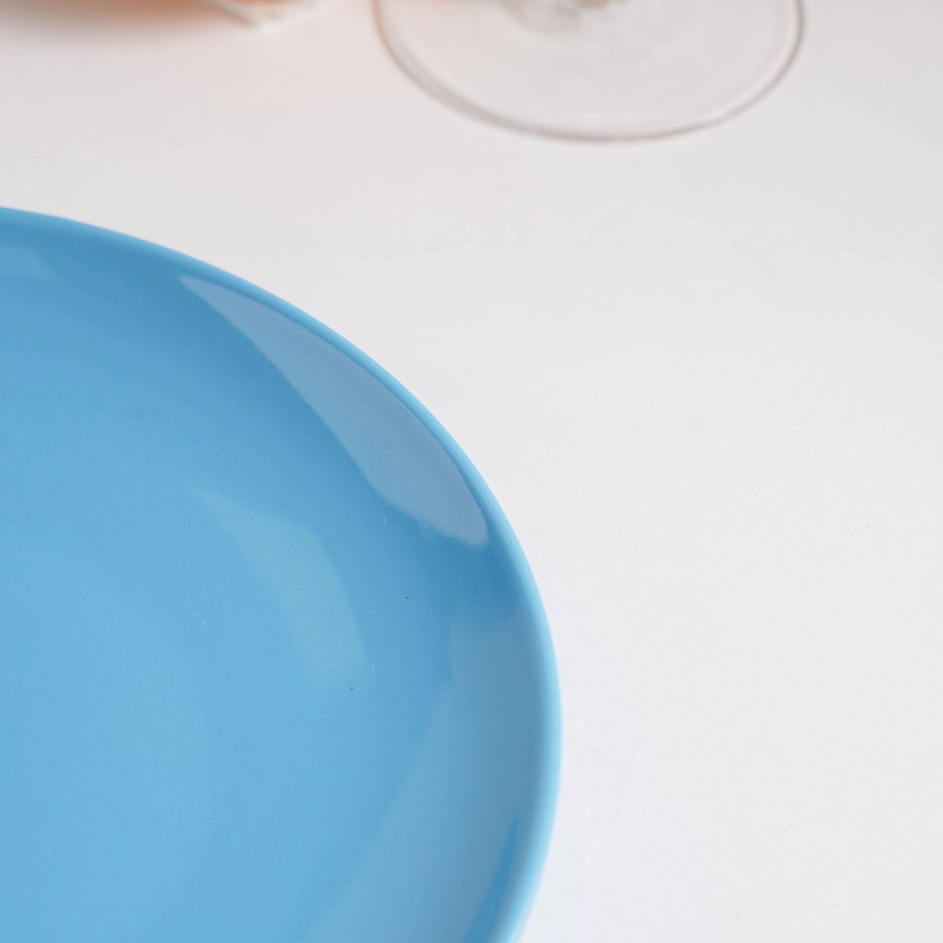 Cielo Blue Glossy Snack Plate 8 Inch - Image 9
