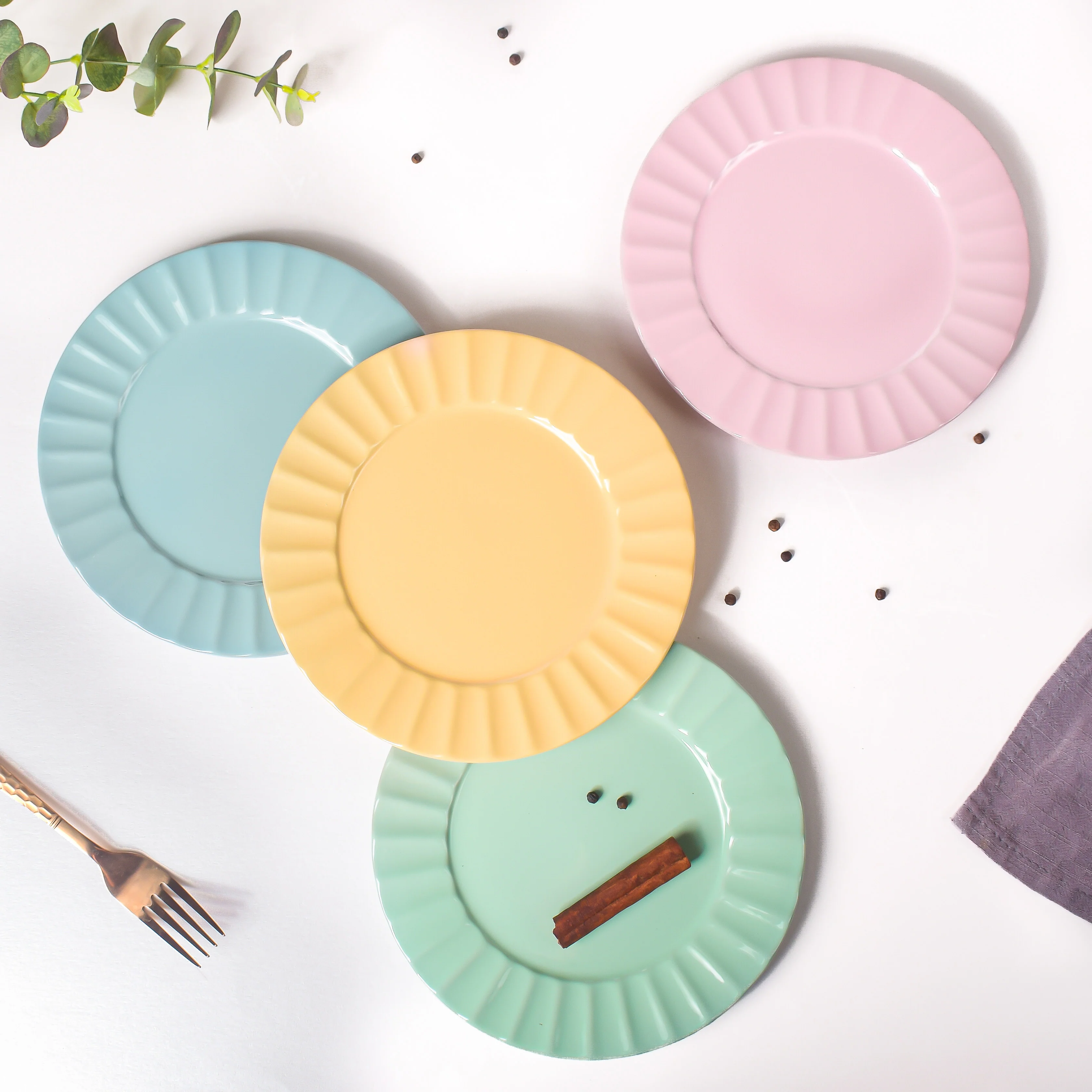 Claramay Pink Pastel Ceramic Snack Plate 8 Inch - Image 6