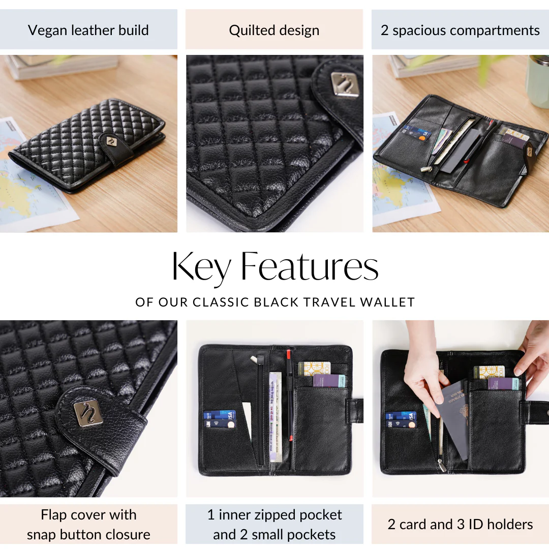 Classic Black Travel Wallet - Image 5