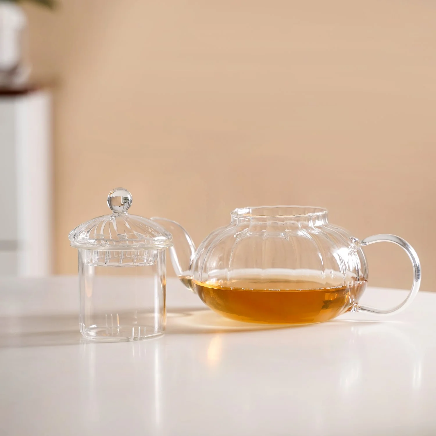 Classic Glass Tea Pot With Infuser 600ml - Image 8