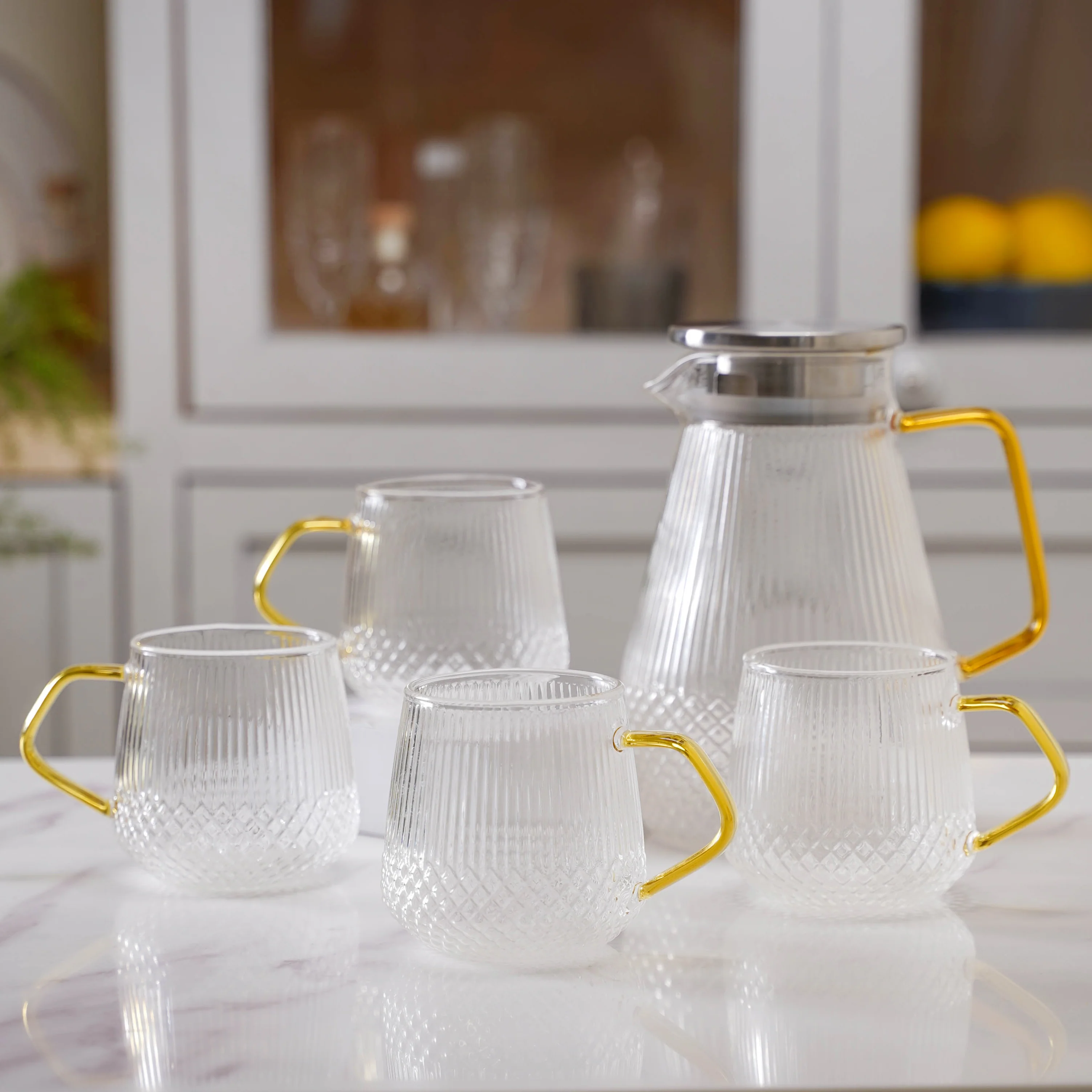 Classic Glass Tea Set of 5 - Image 3