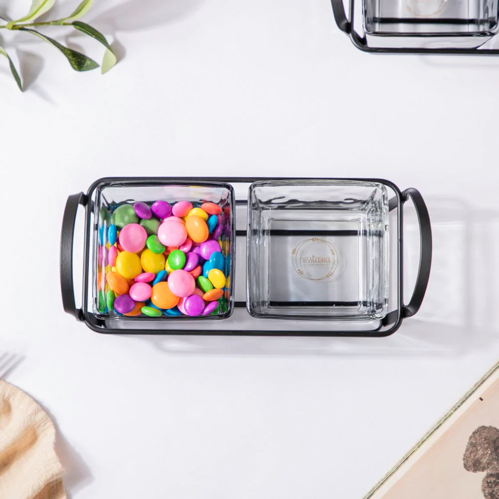 Clear Glass Bowl With Tray Set Of 3 200ml - Image 5