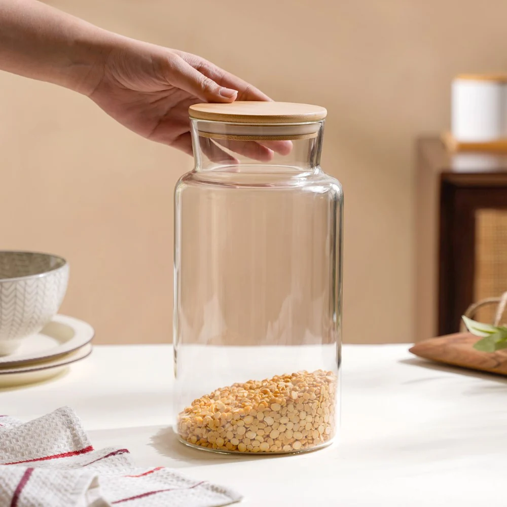 Clear Glass Airtight Container With Lid Large 2.25 L - Image 2