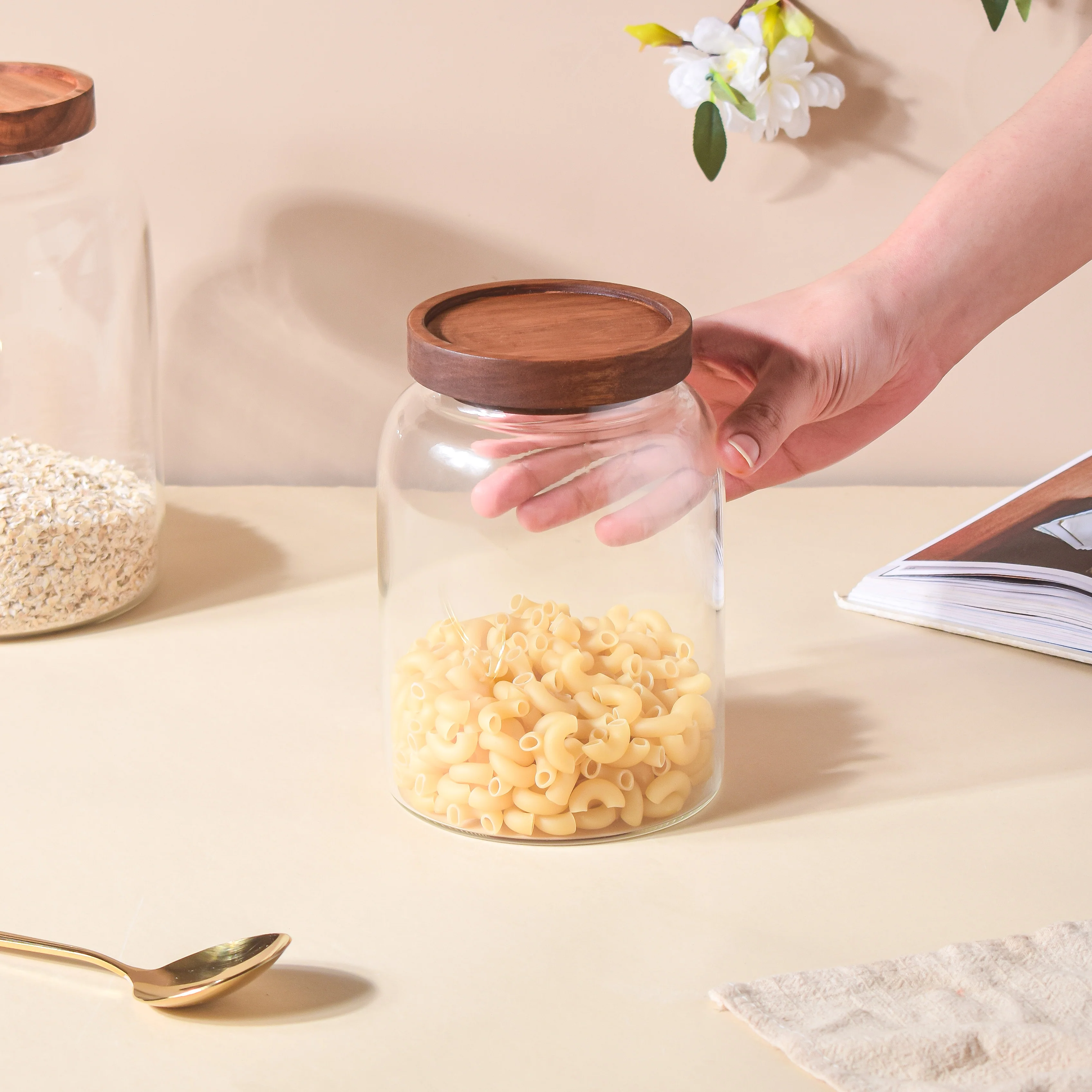 Clear Glass Jar With Lid Small - Image 2