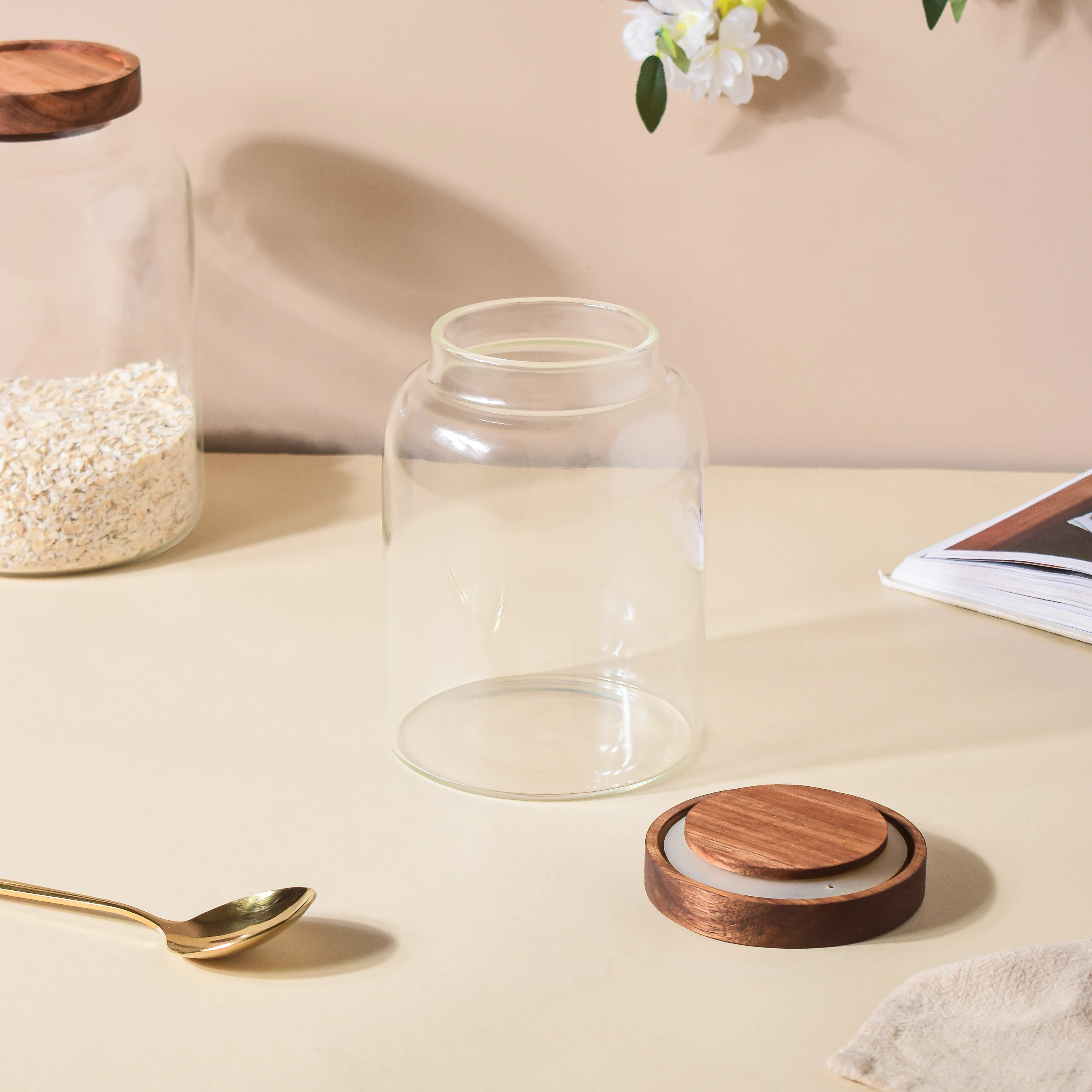 Clear Glass Jar With Lid Small - Image 4