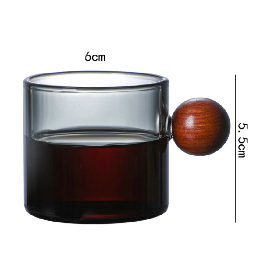 Clear Glass Mug With Knob Handle Small - Image 13