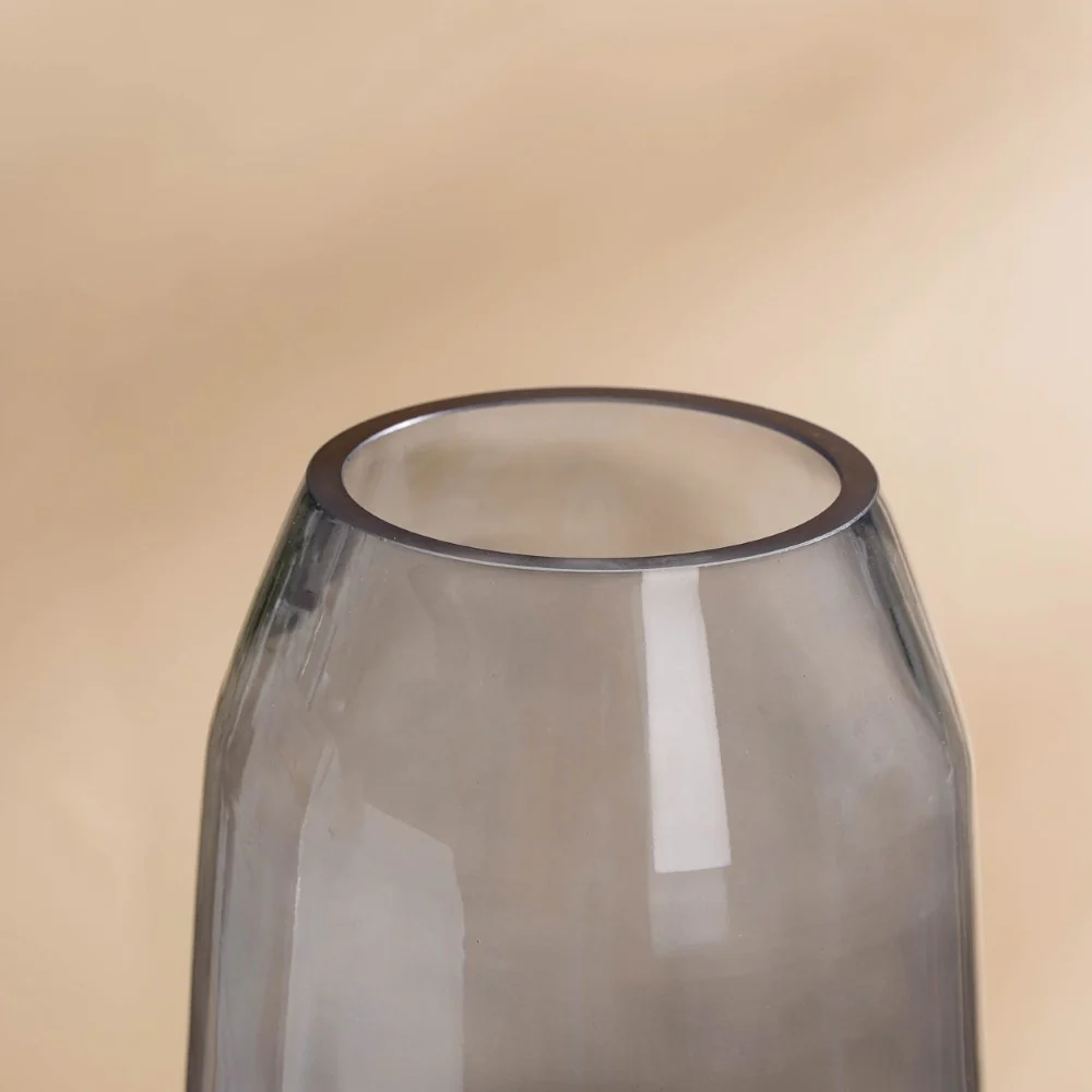 Clear Glass Vase Grey 11 Inch - Image 5