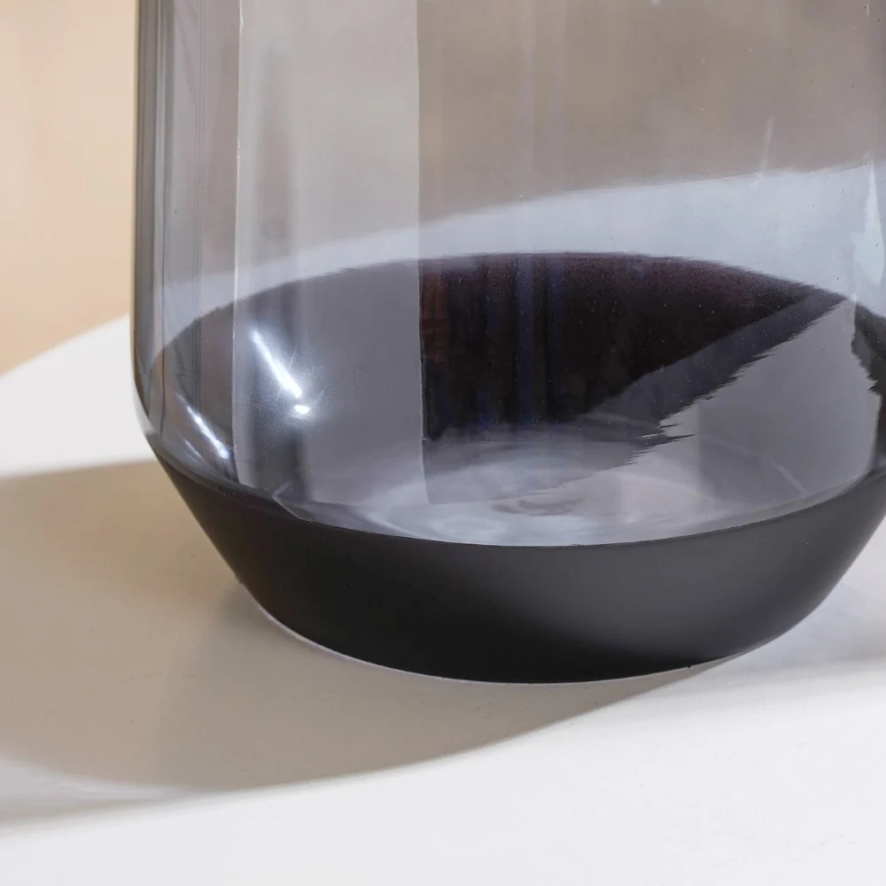 Clear Glass Vase Grey 11 Inch - Image 6