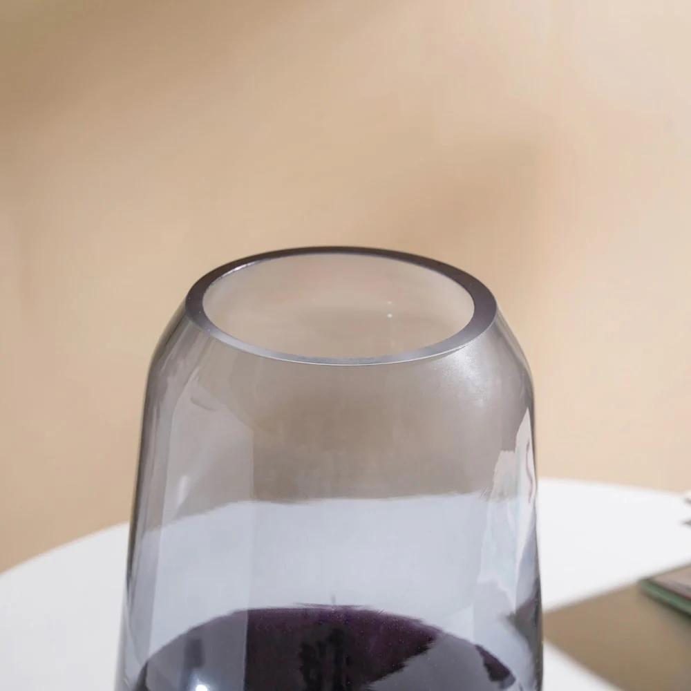 Clear Glass Vase Grey 7 Inch - Image 4