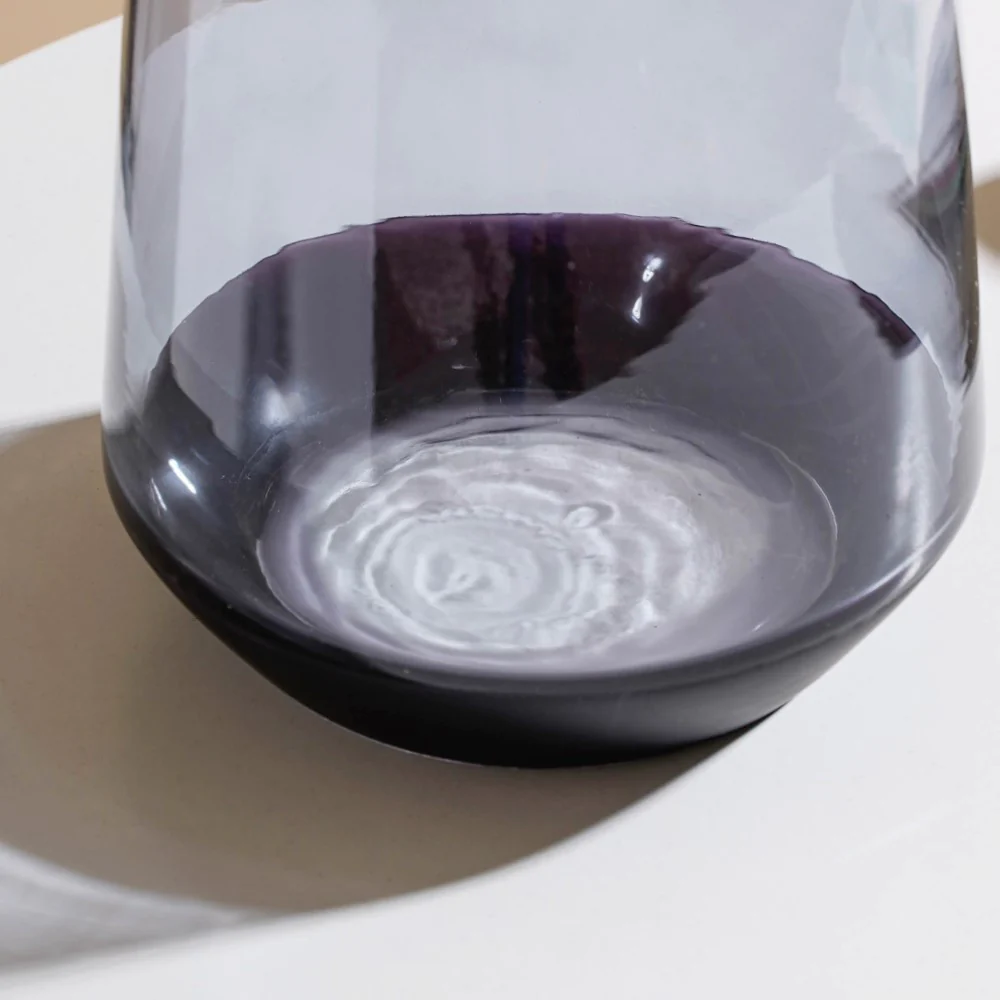 Clear Glass Vase Grey 7 Inch - Image 5