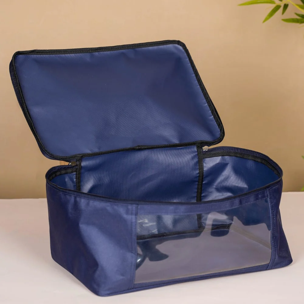 Wardrobe Storage Organiser Bag Set Of 2 Blue - Image 4