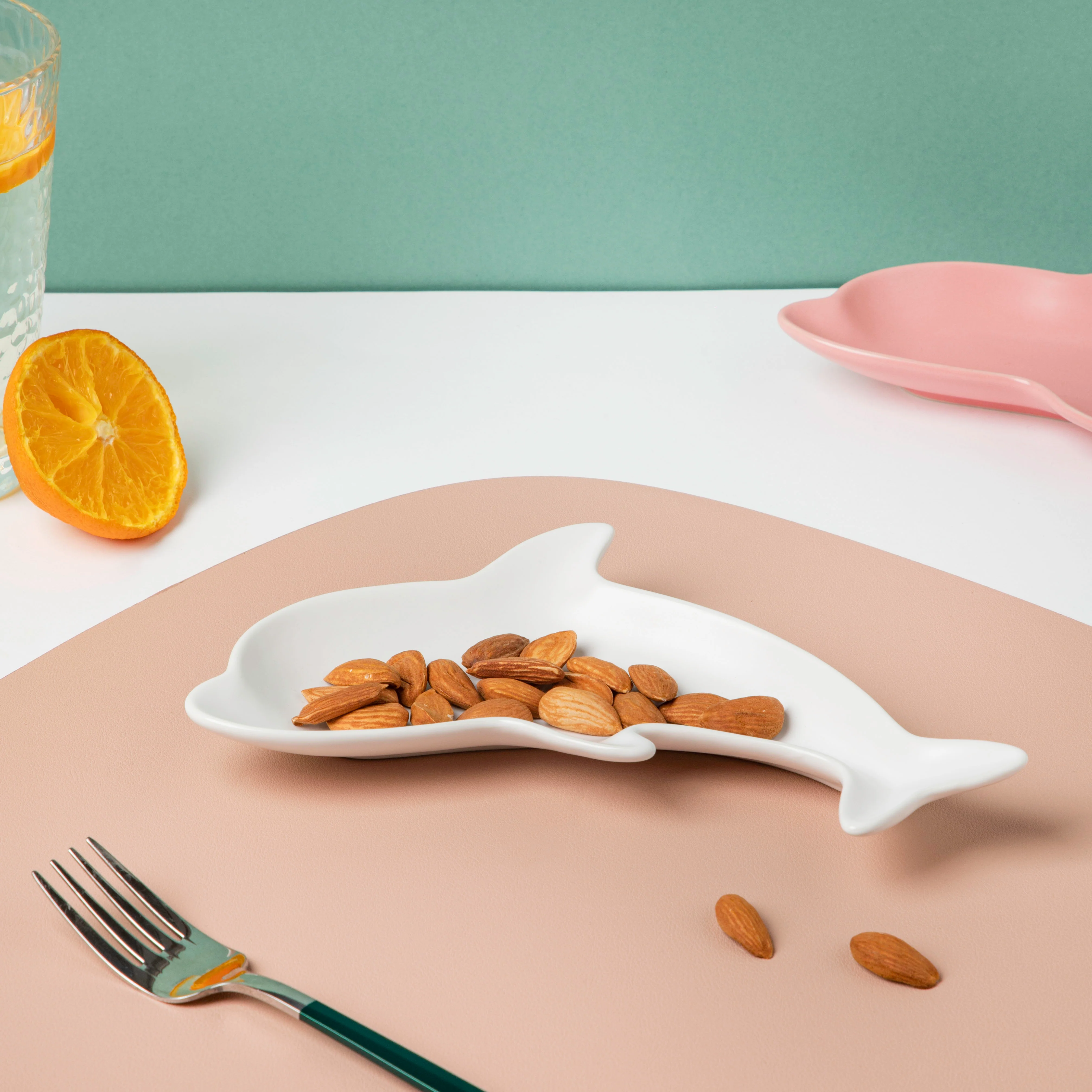 Cloud White Dolphin Snack Plate 8 Inch - Image 3