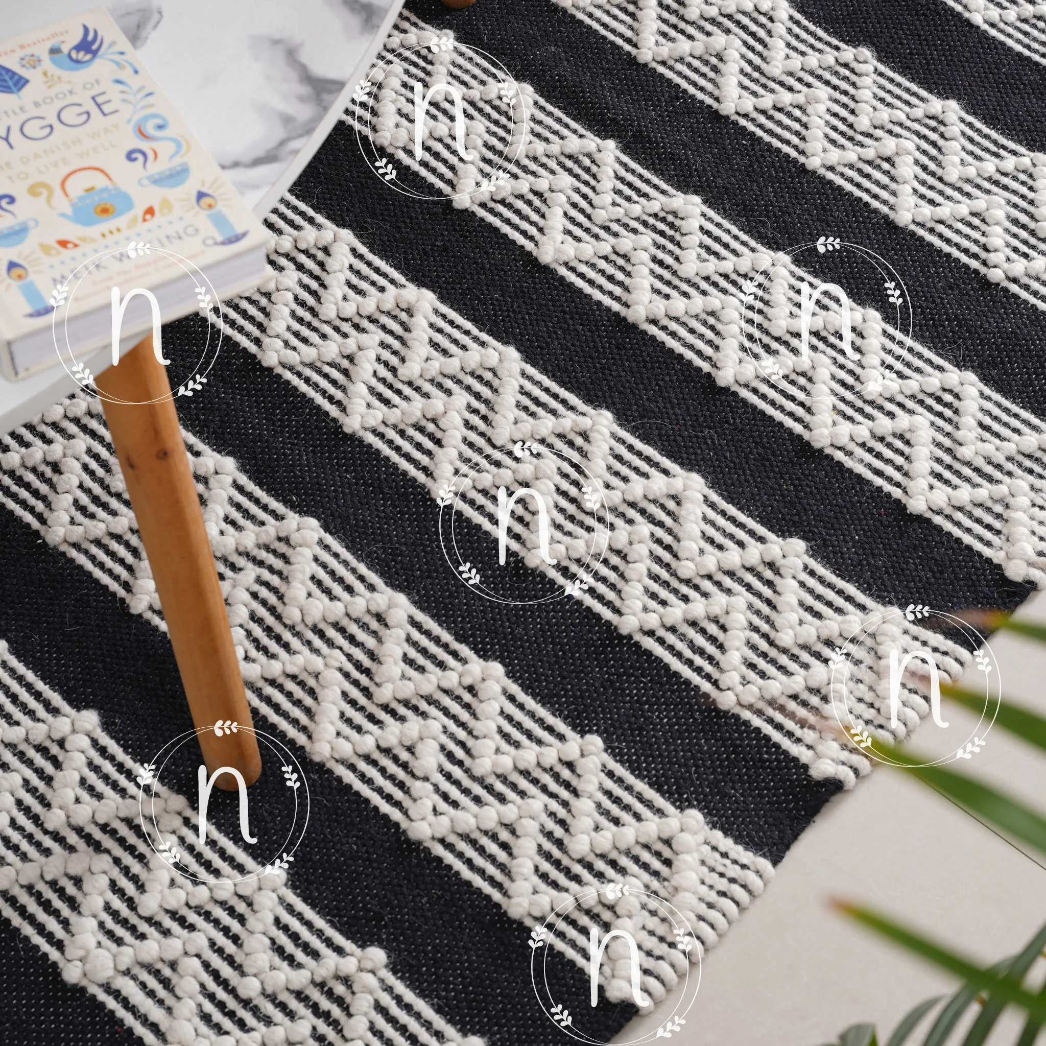 Clover Black and White Rug - Image 10