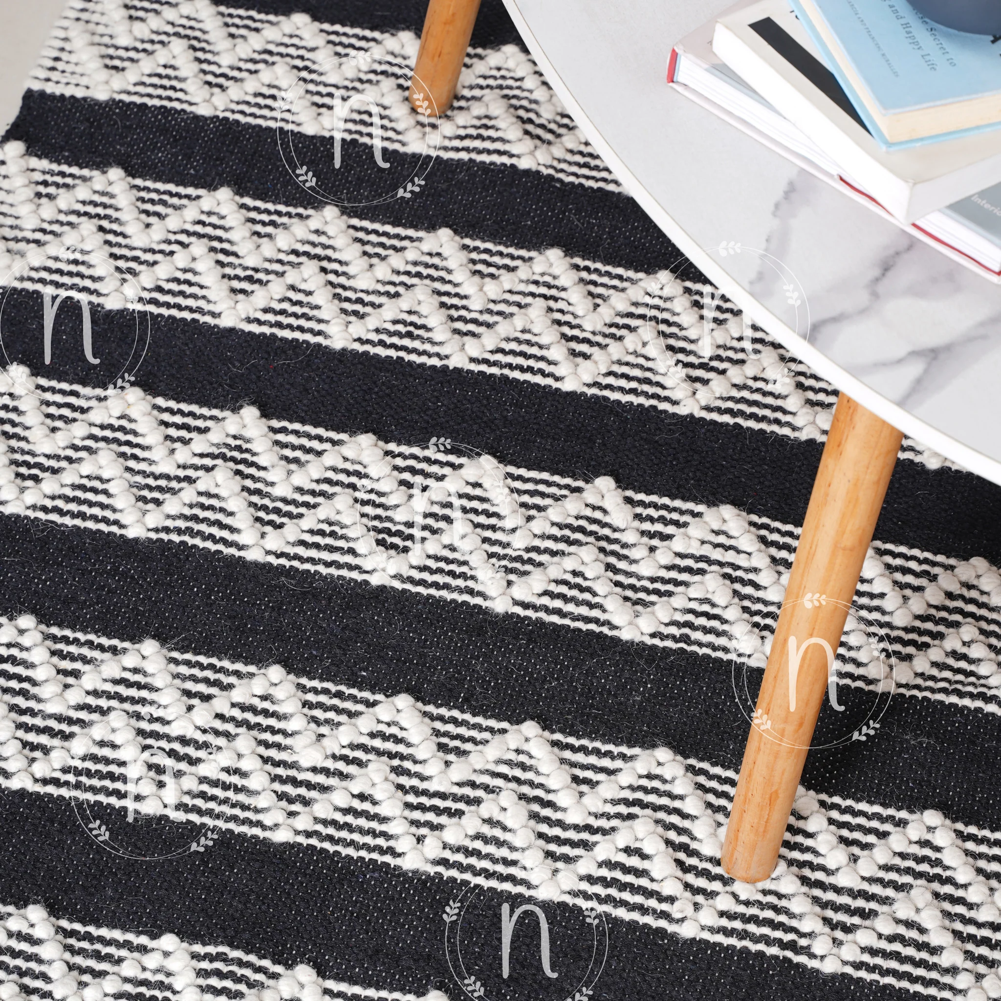 Clover Black and White Rug - Image 2