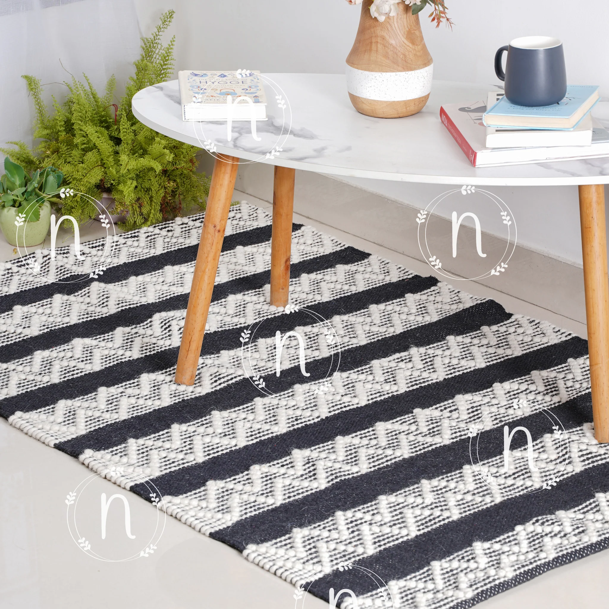Clover Black and White Rug - Image 5