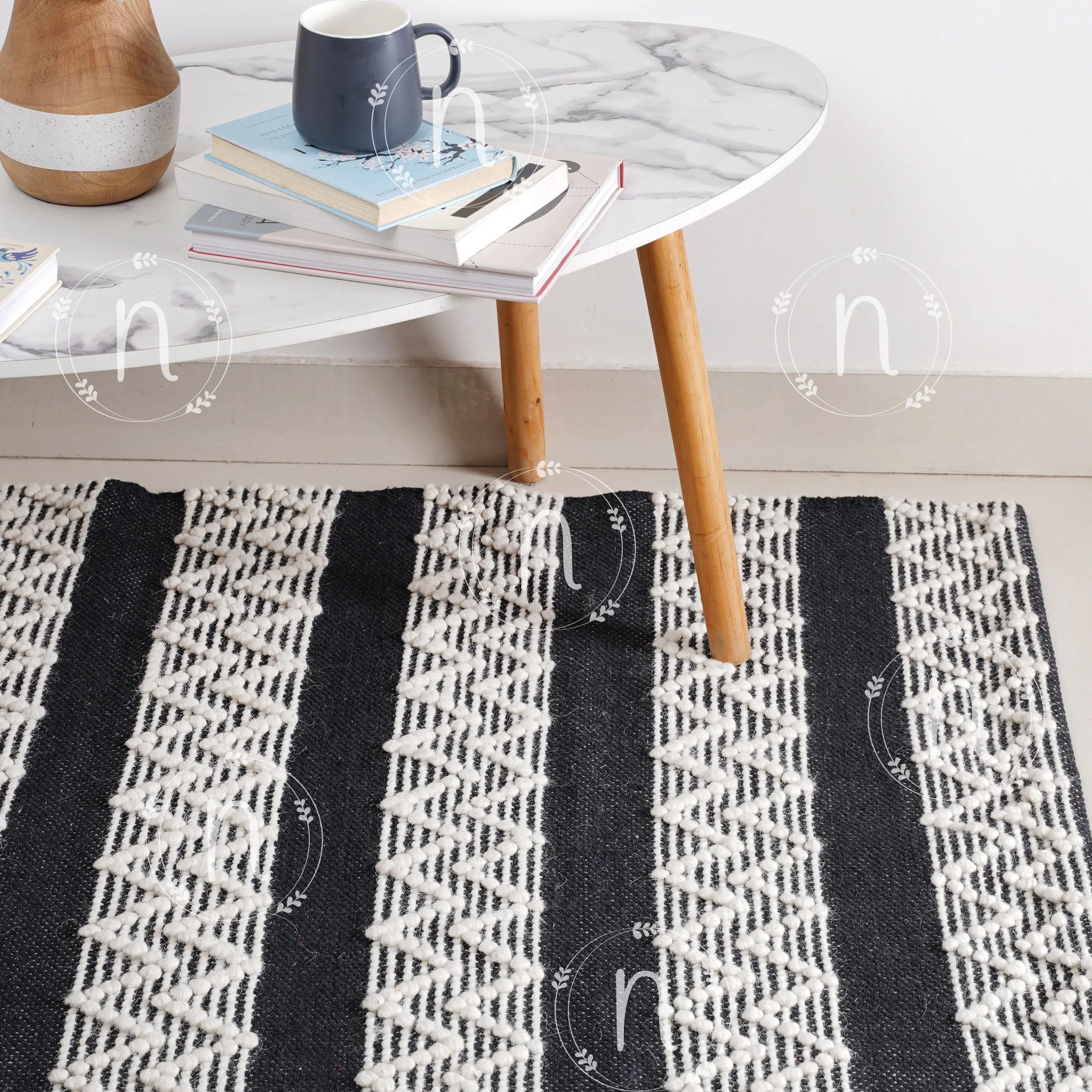 Clover Black and White Rug - Image 7