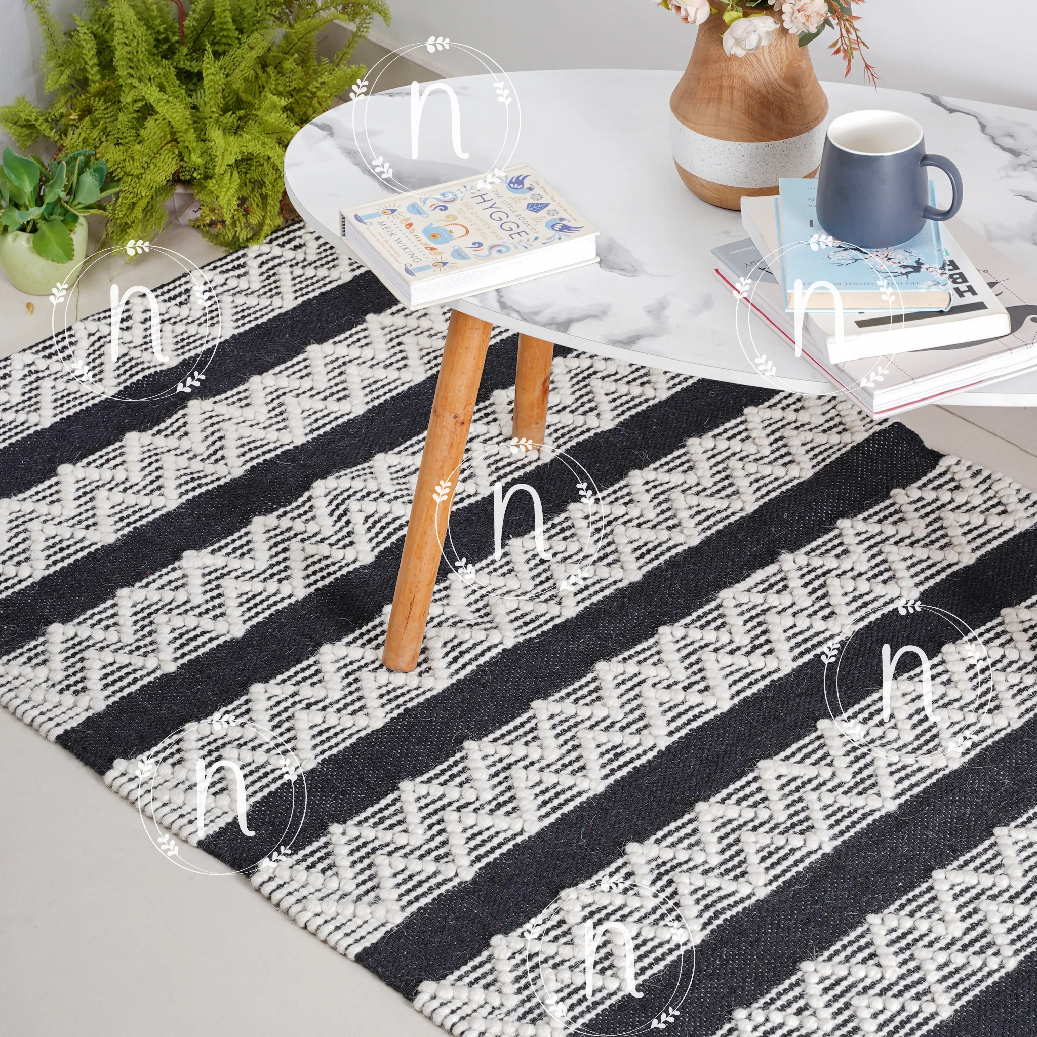 Clover Black and White Rug - Image 8