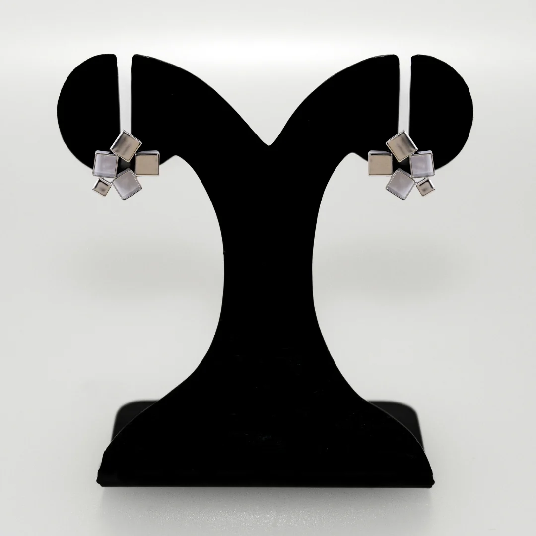 Clustered Prism Studs Silver - Image 6