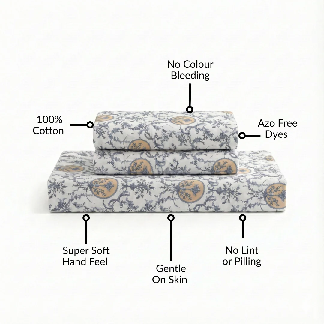 Coastal Chateau Queen Size Cotton Bedding Set 254x229cm - Image 3