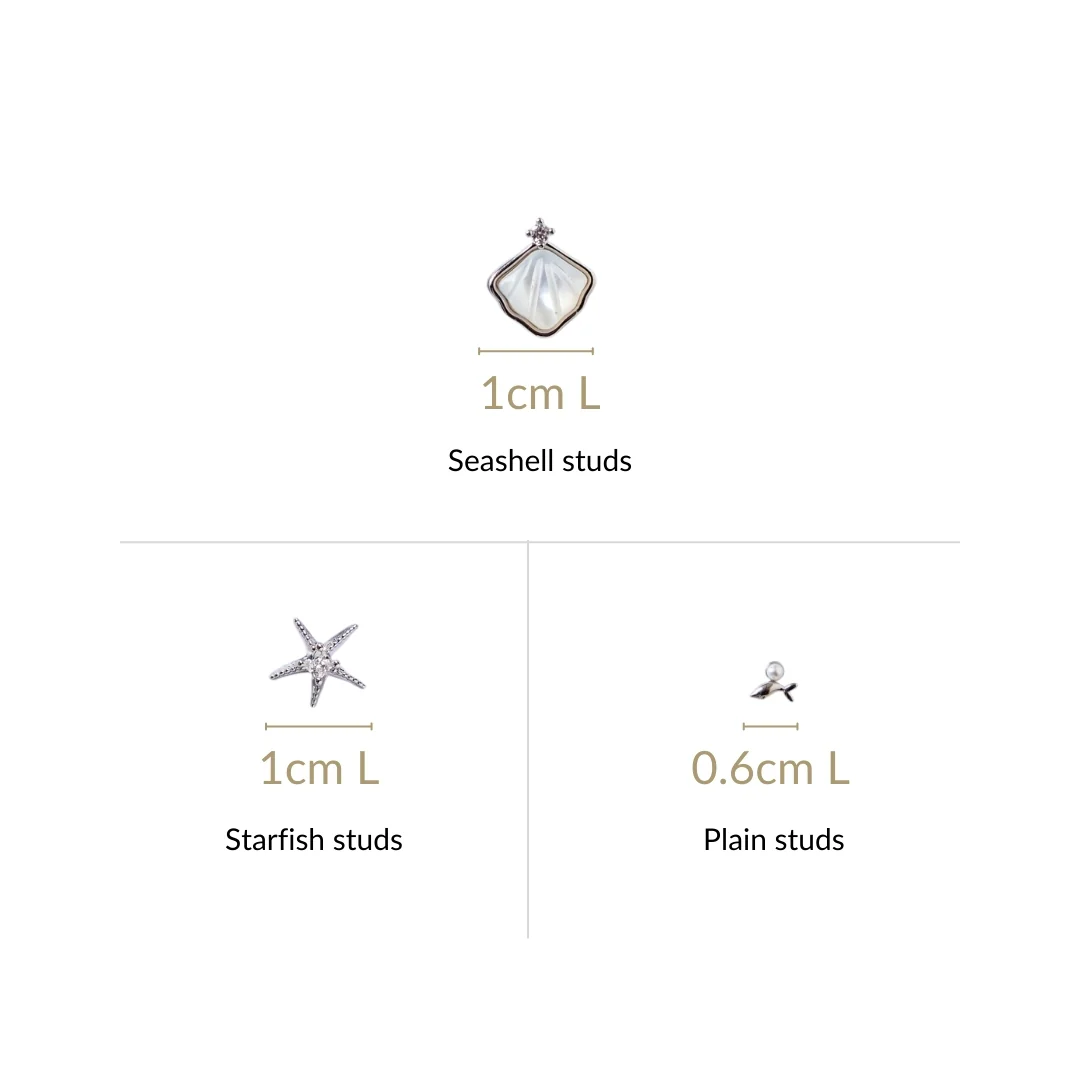 Coastal Treasures Dainty Silver Studs Set Of 3 - Image 3